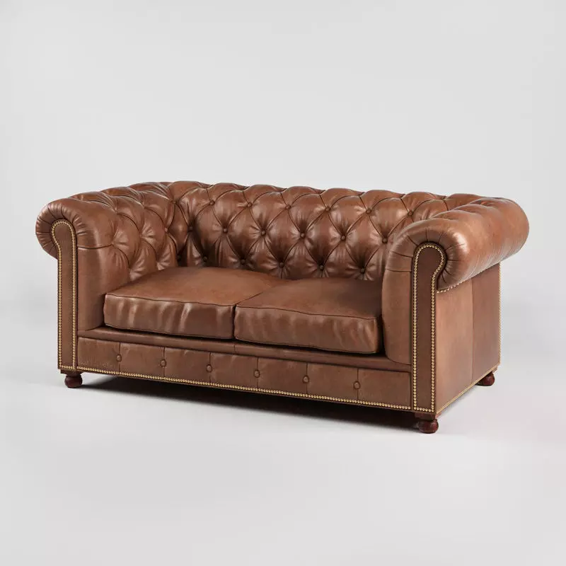 Chesterfield Traditional Tufted Classic Sofa 2 Seater 3D model