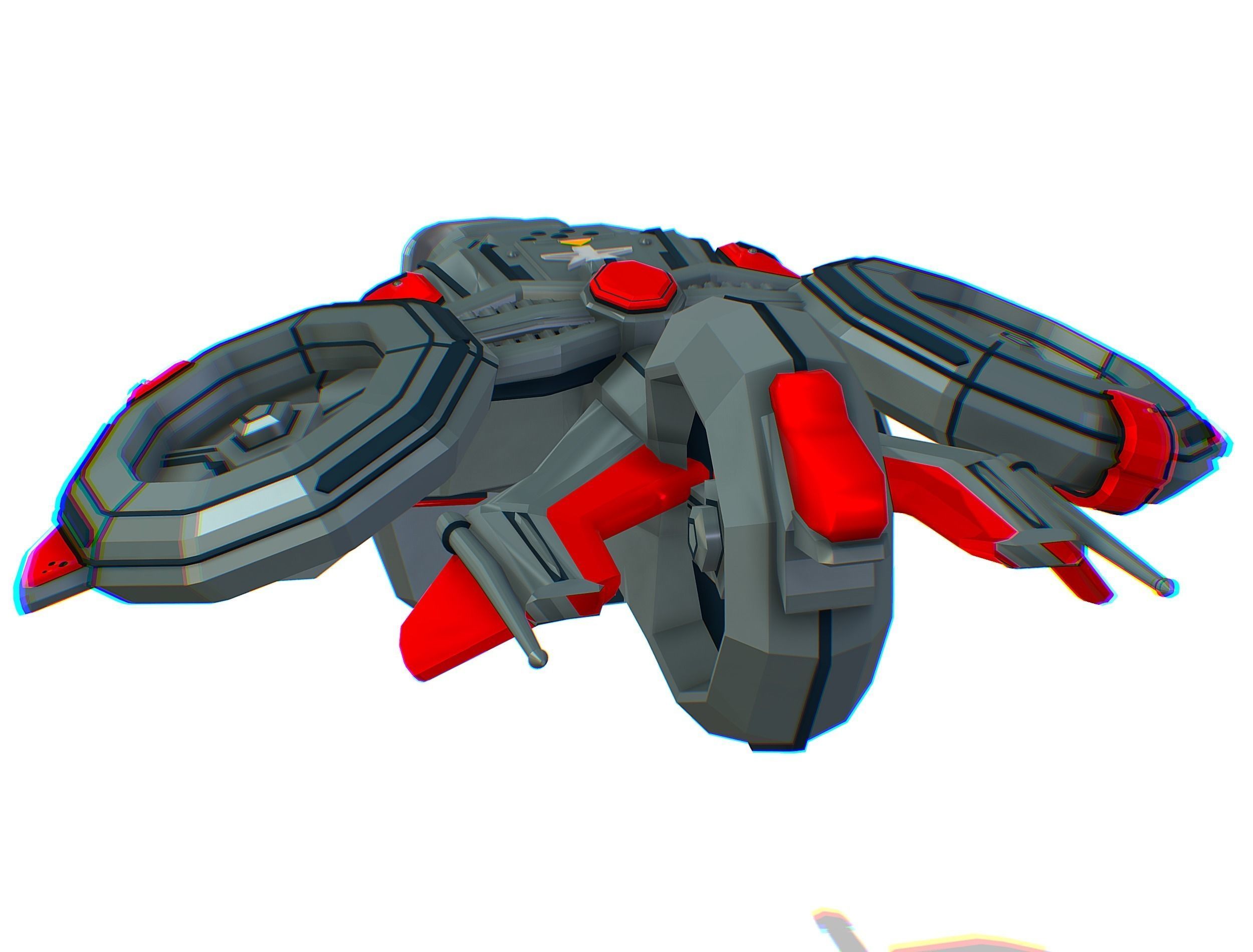 Animated Flying Military Drone 3D model_22