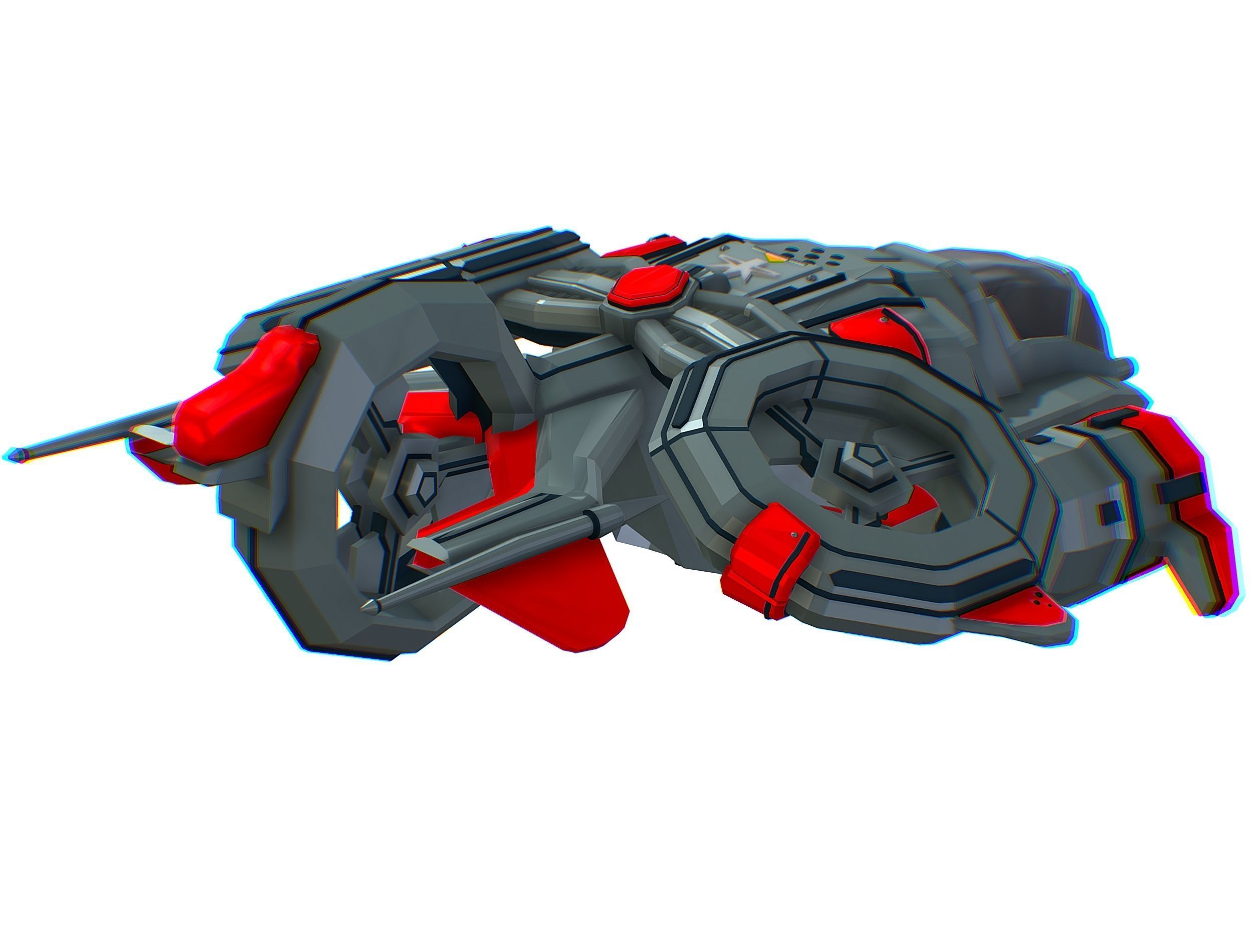 Animated Flying Military Drone 3D model_18