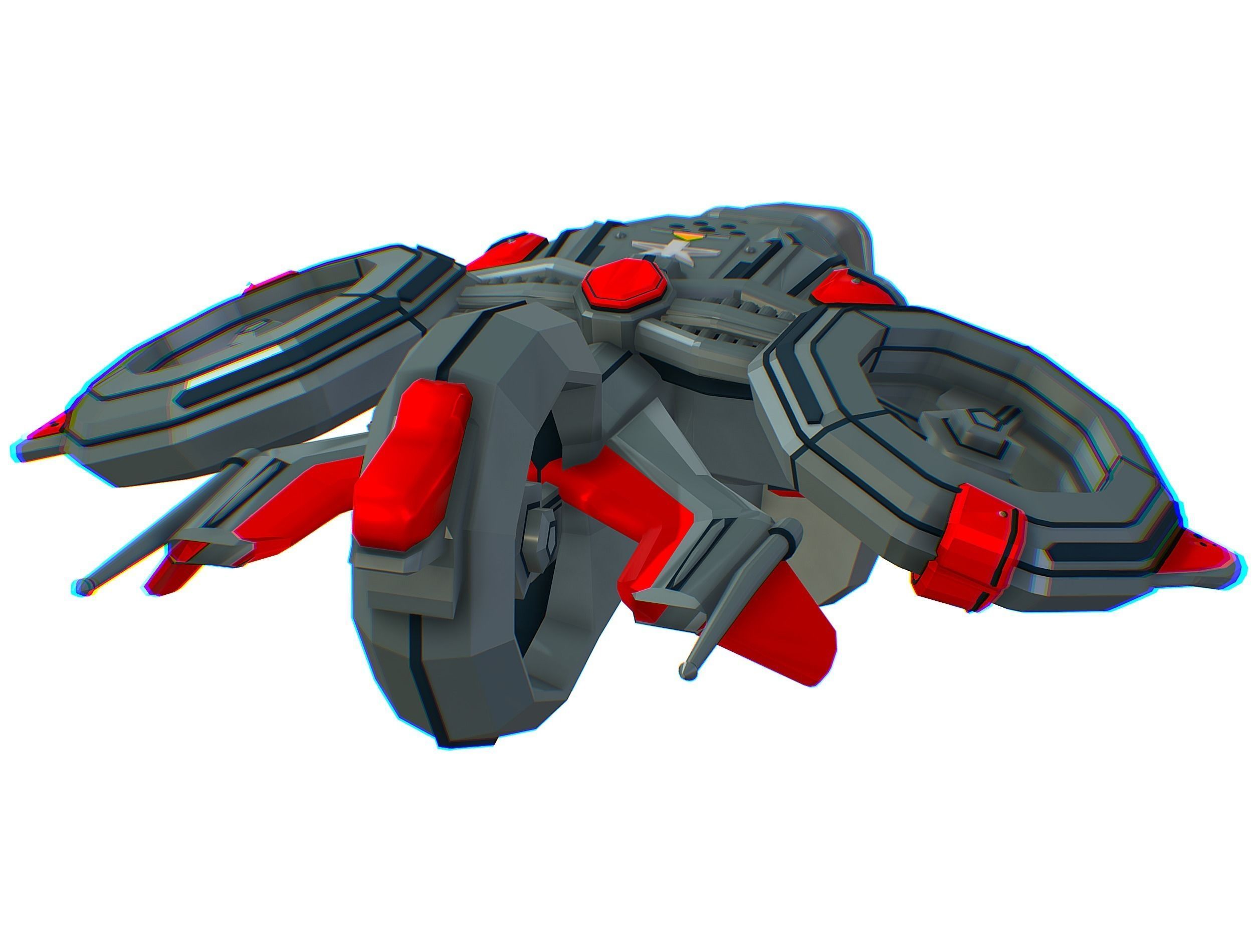 Animated Flying Military Drone 3D model_20