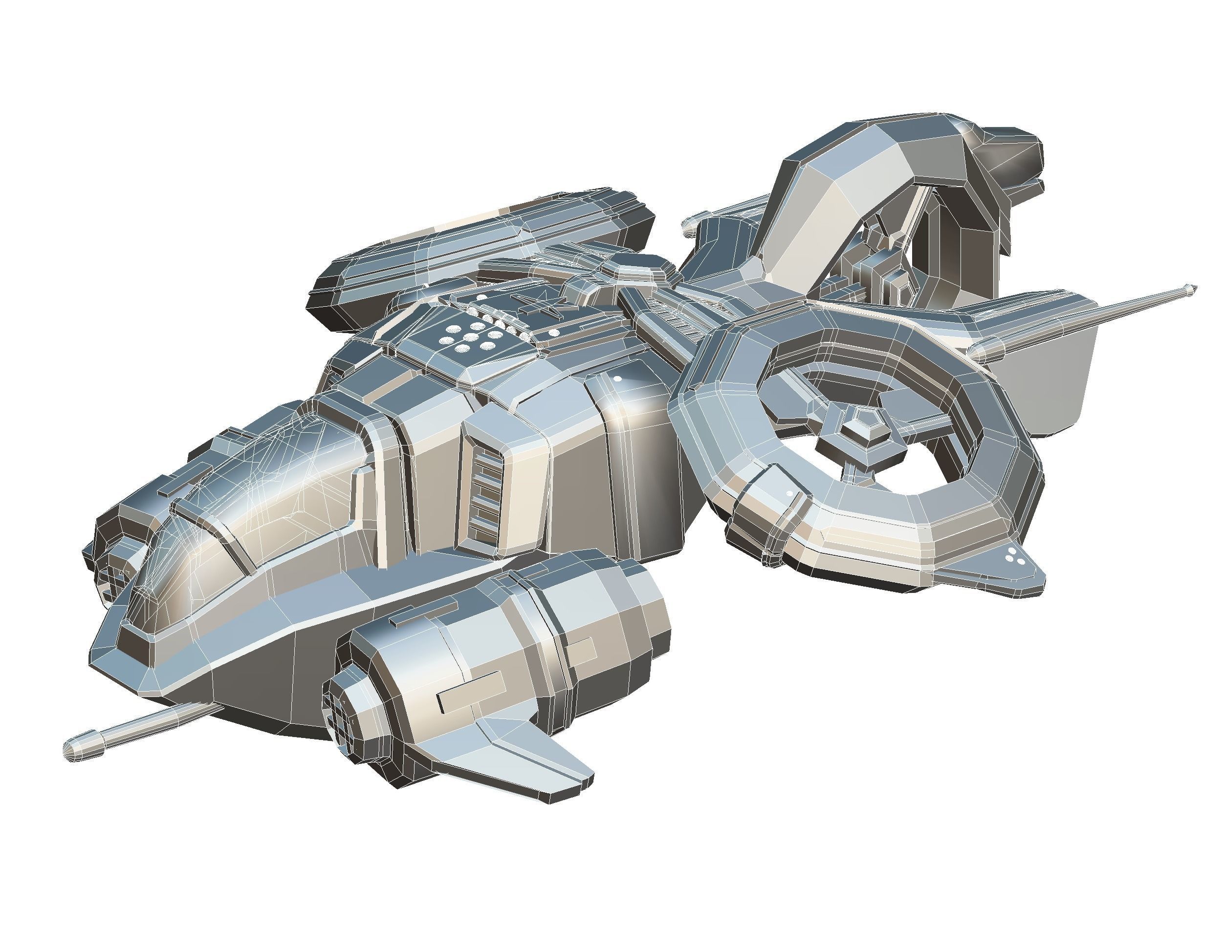 Animated Flying Military Drone 3D model_38