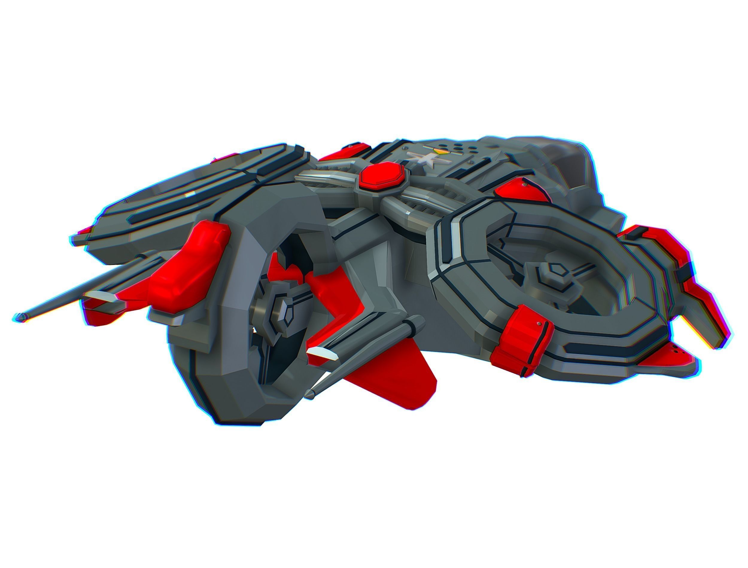 Animated Flying Military Drone 3D model_19