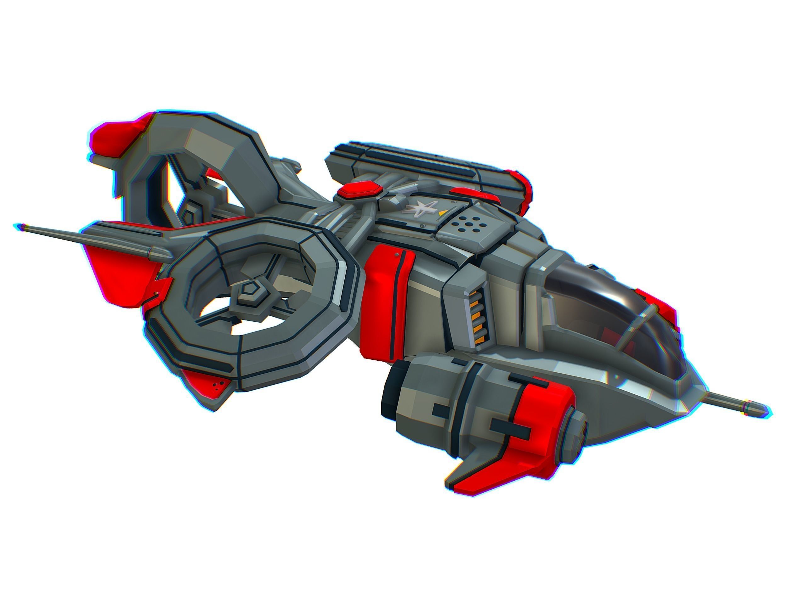 Animated Flying Military Drone 3D model_12