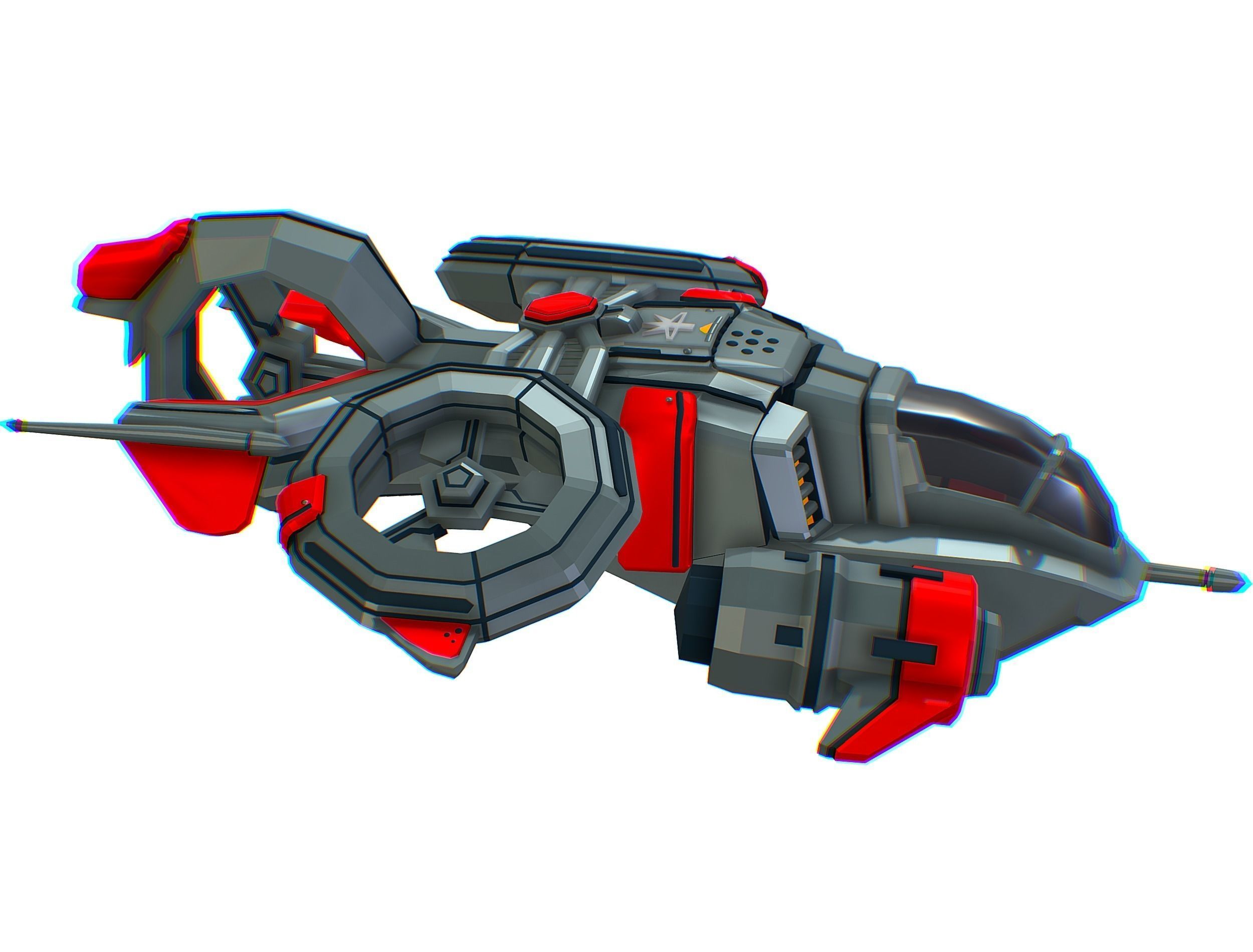 Animated Flying Military Drone 3D model_13