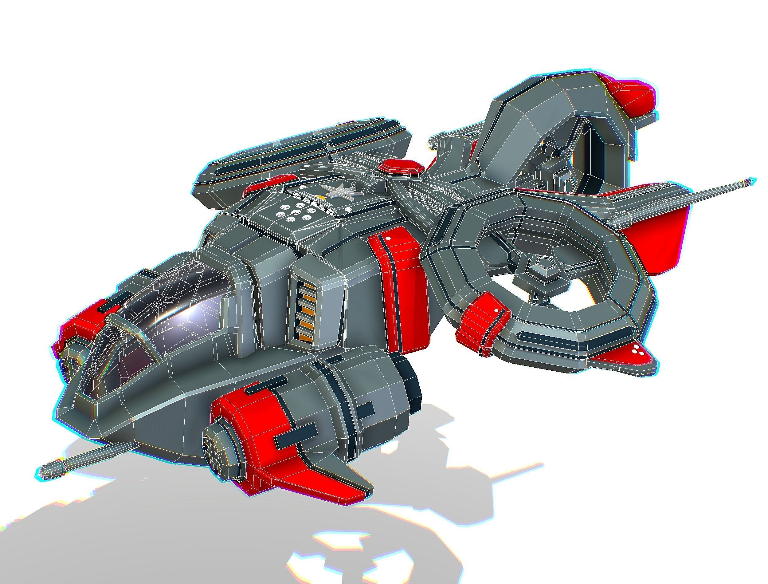 Animated Flying Military Drone 3D model_37