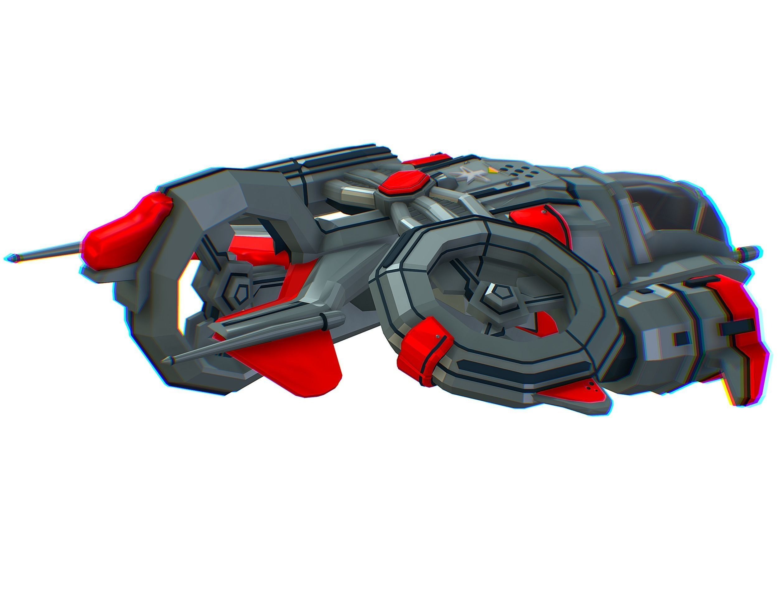 Animated Flying Military Drone 3D model_17