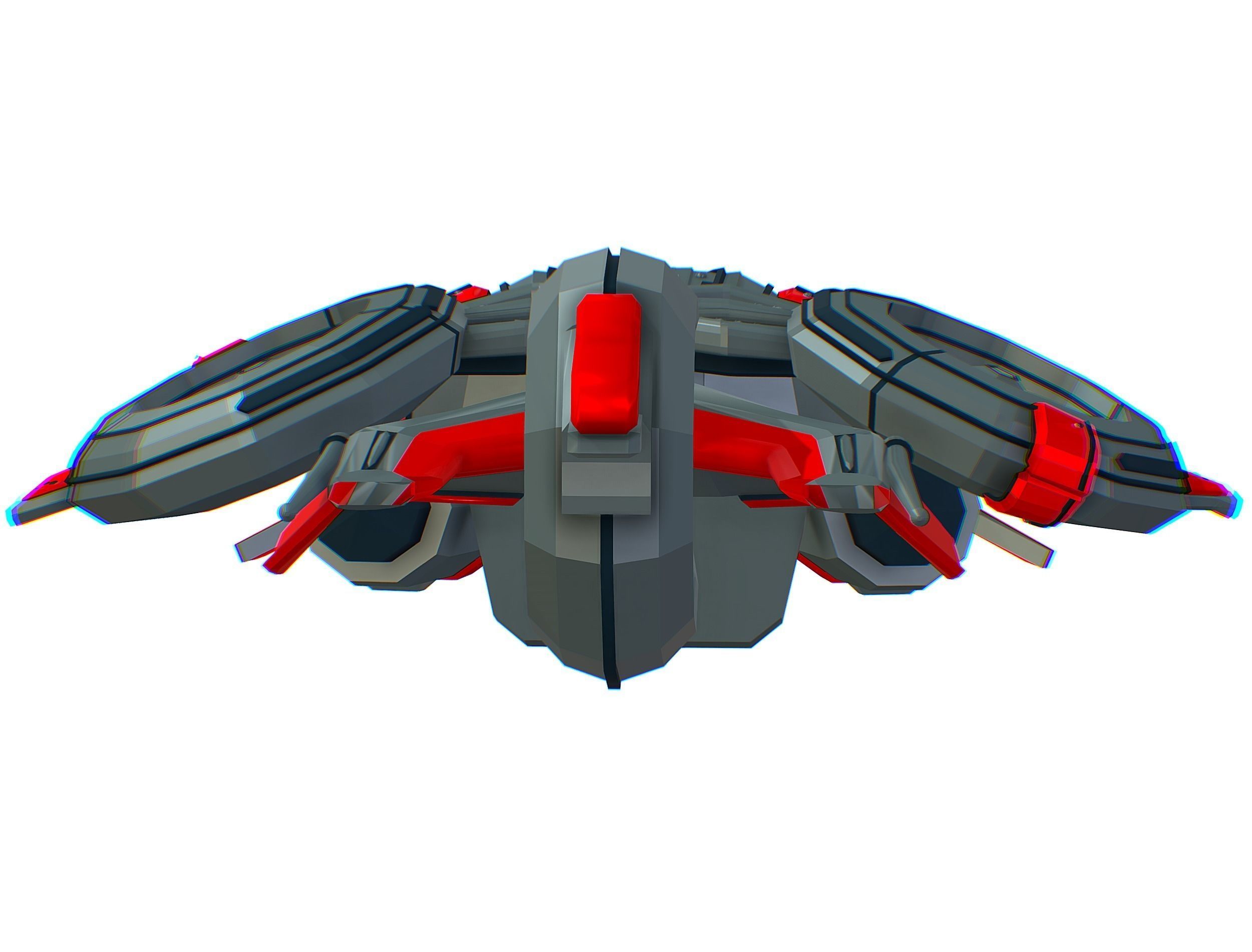 Animated Flying Military Drone 3D model_32