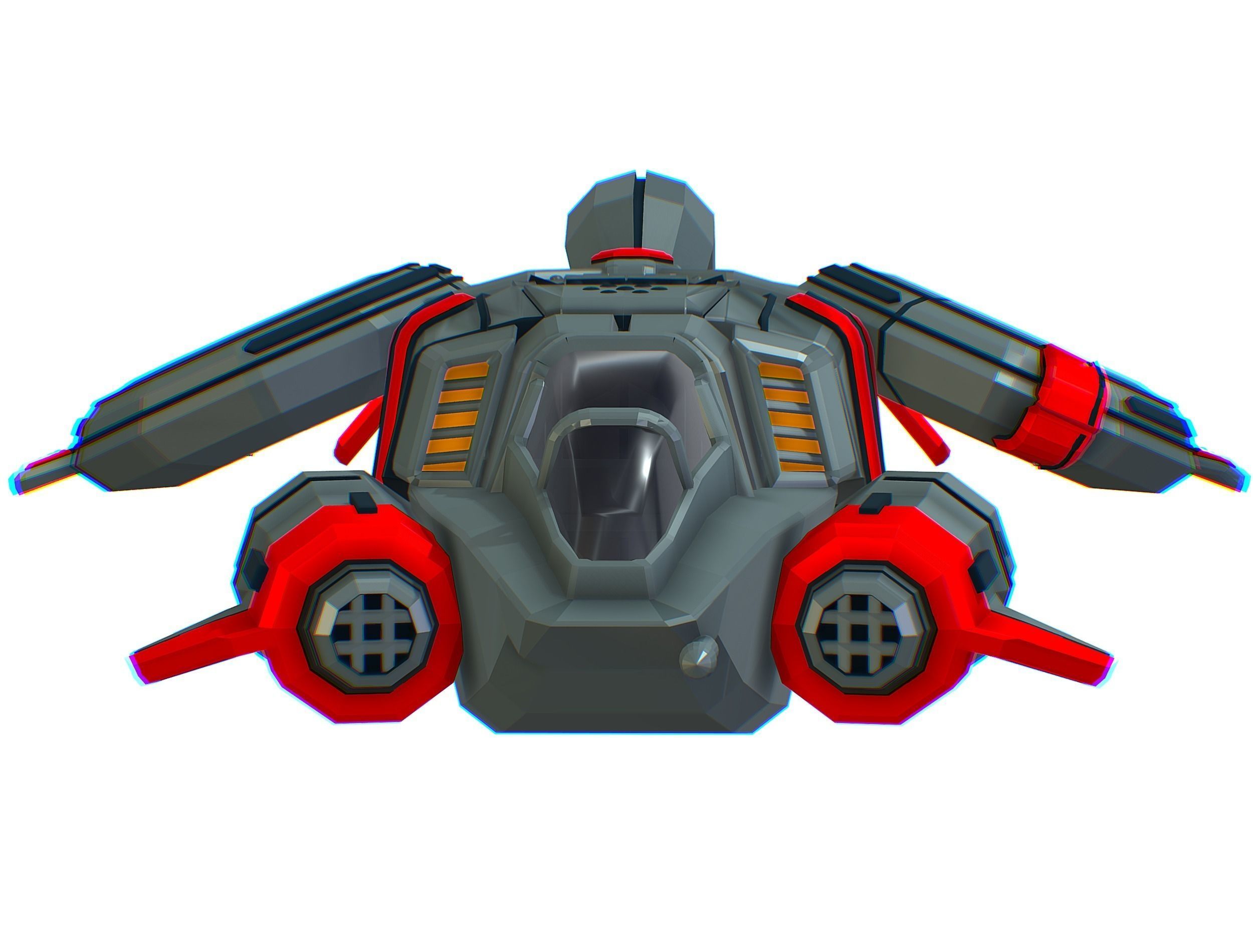 Animated Flying Military Drone 3D model_30