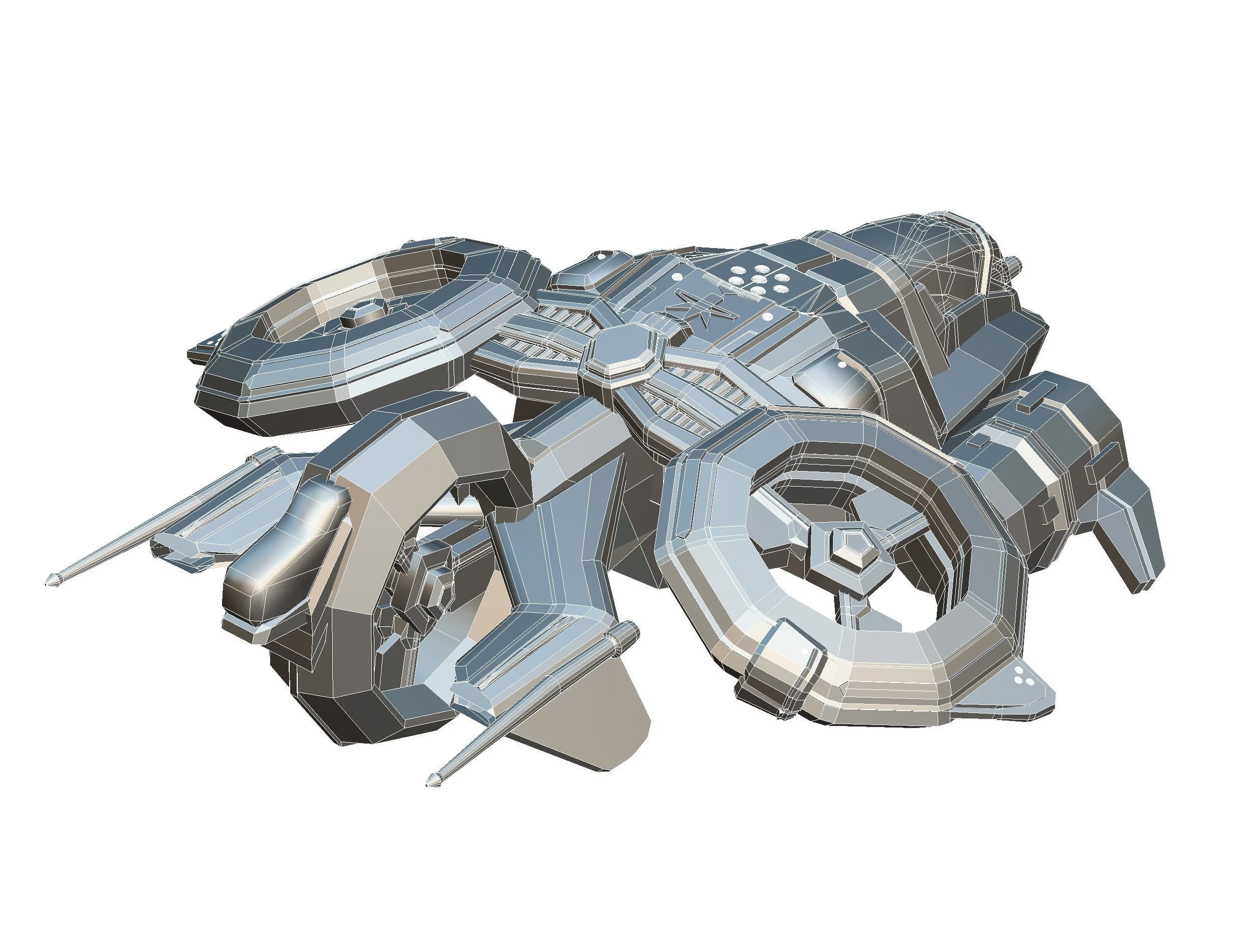 Animated Flying Military Drone 3D model_40