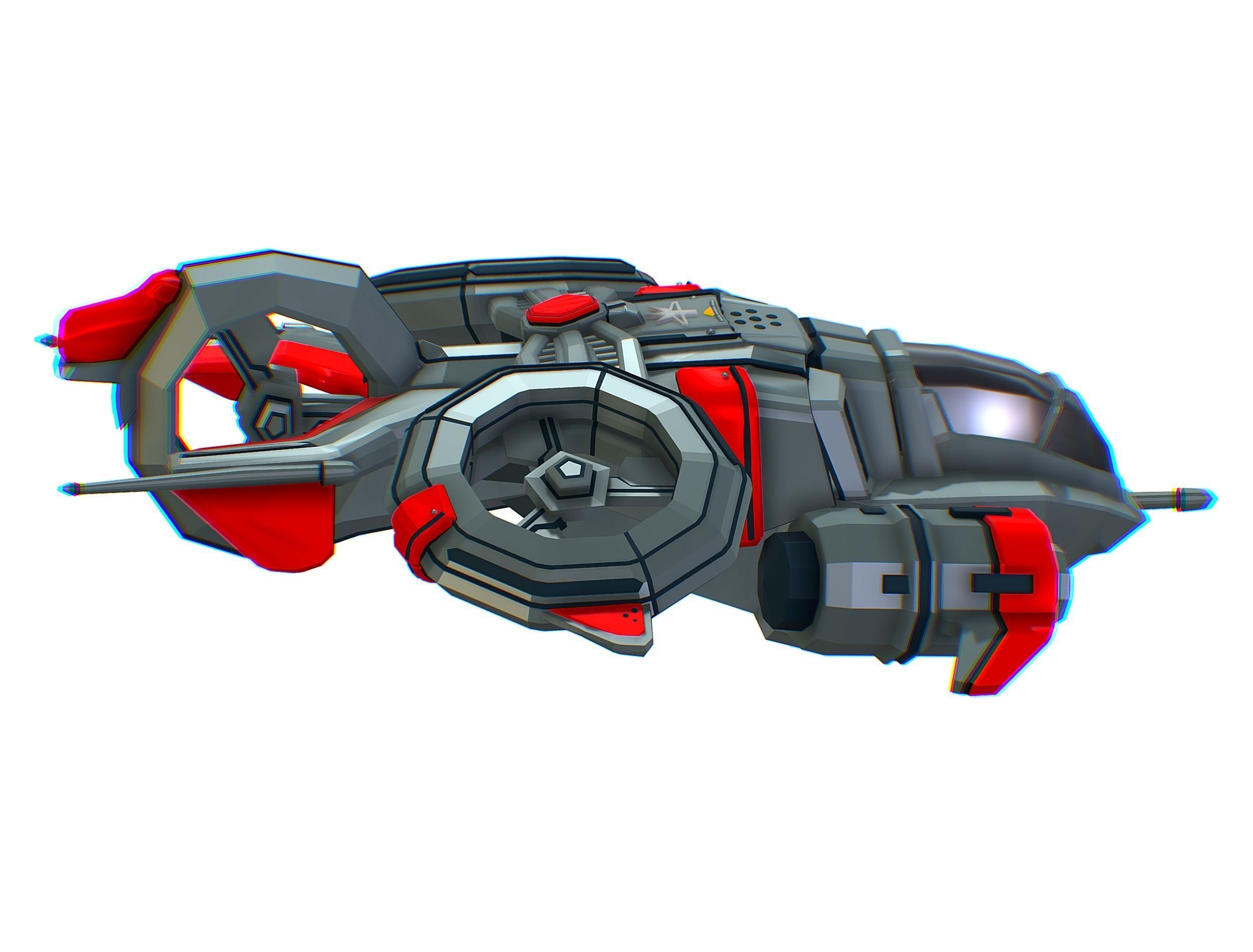 Animated Flying Military Drone 3D model_15