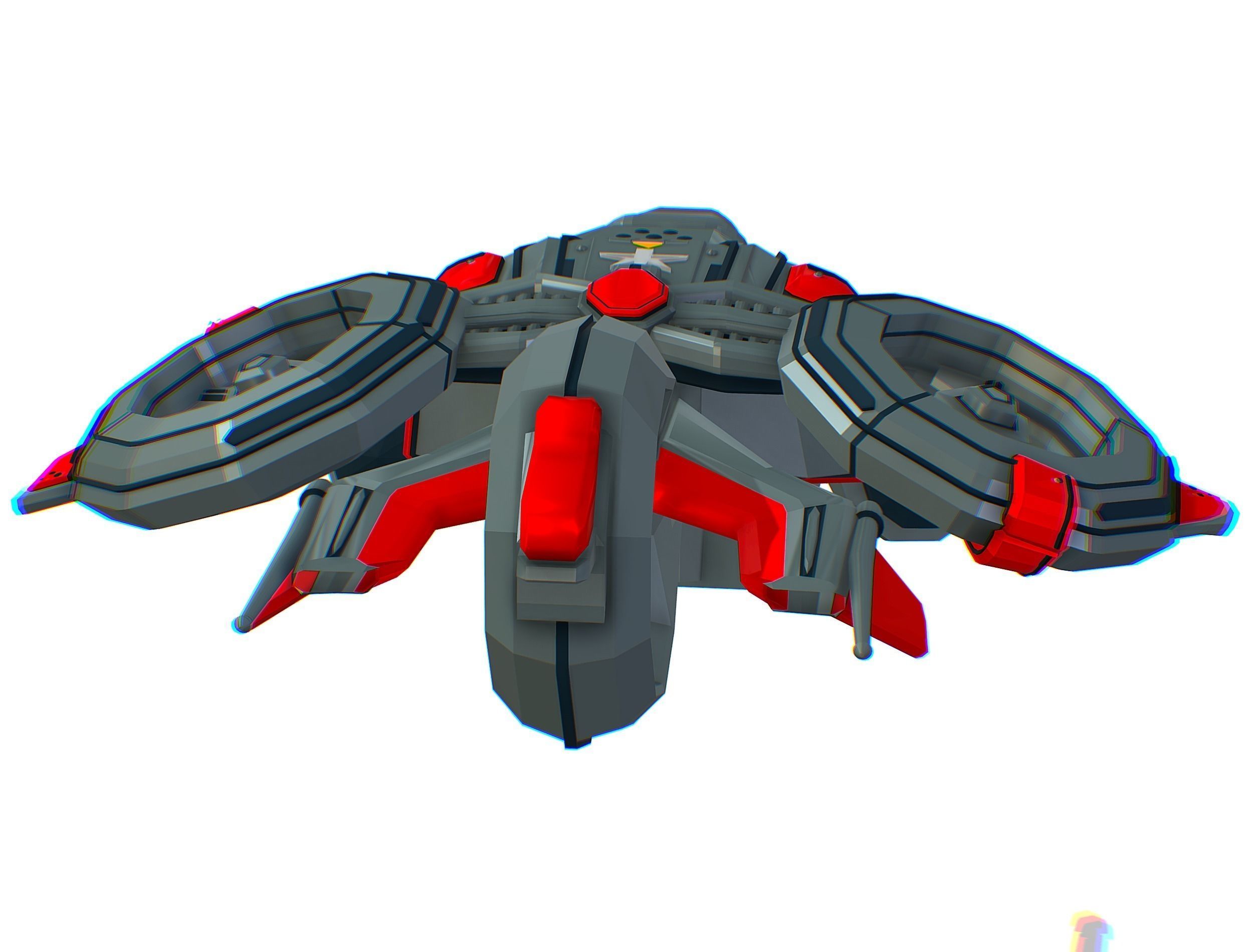 Animated Flying Military Drone 3D model_21