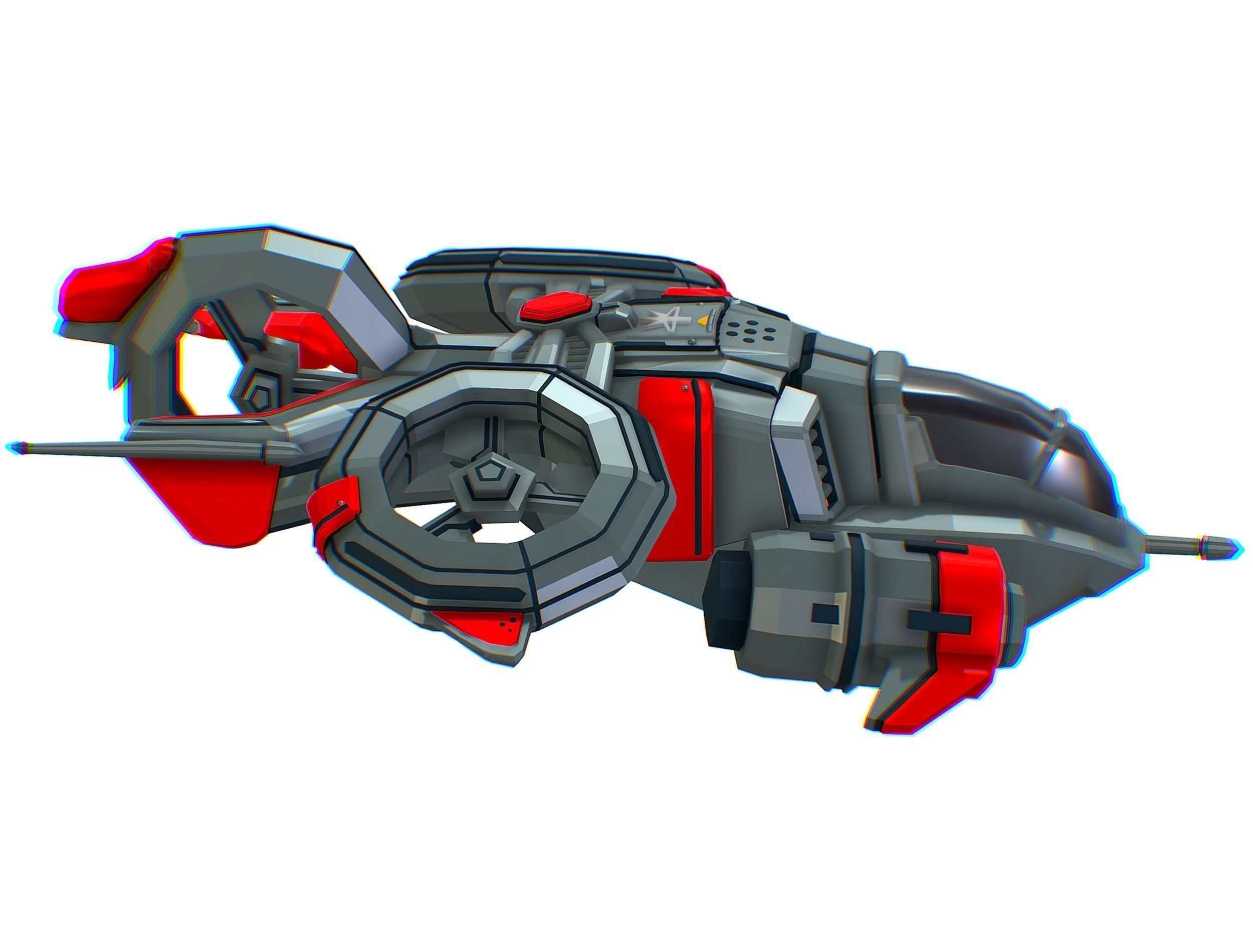 Animated Flying Military Drone 3D model_14