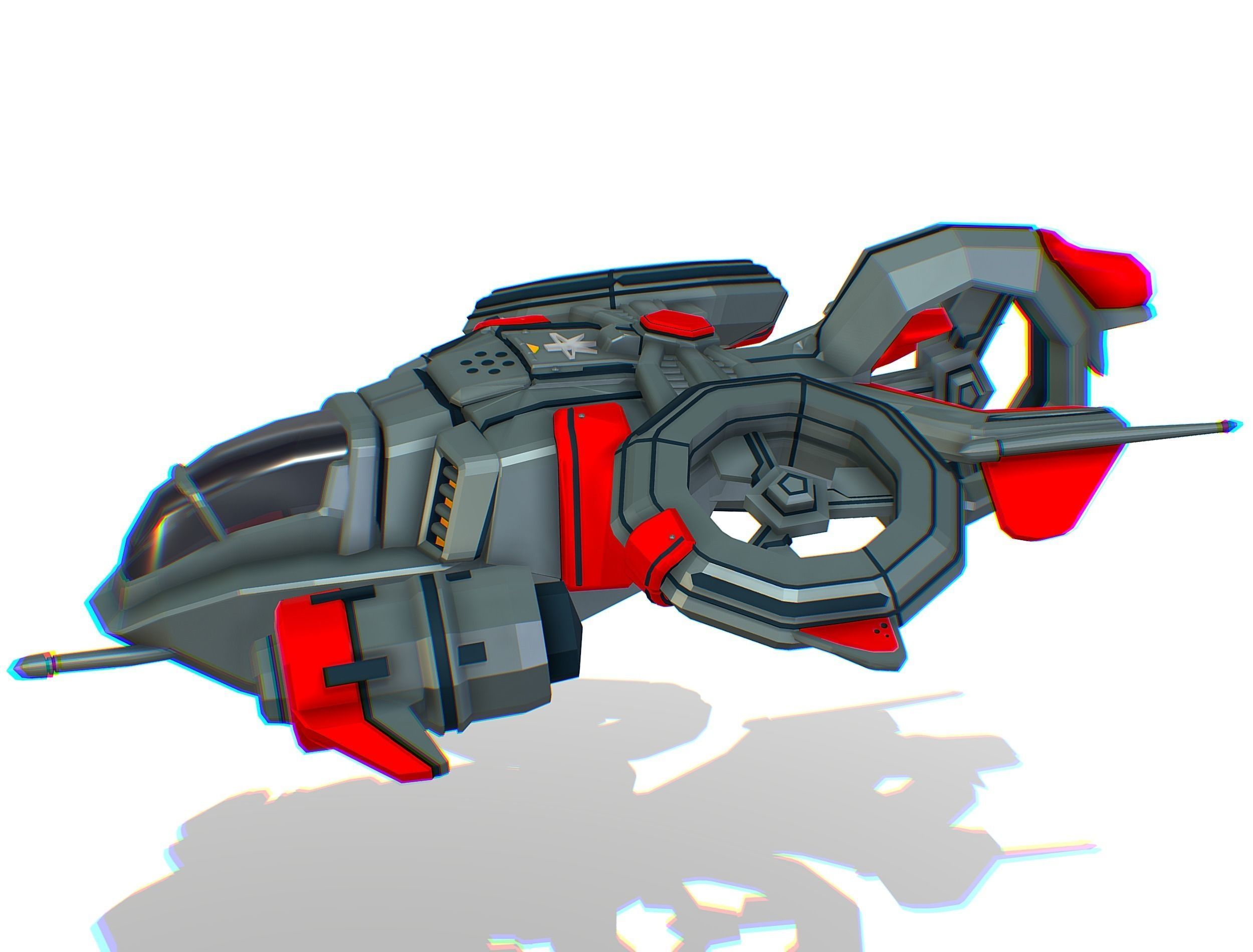 Animated Flying Military Drone 3D model_28