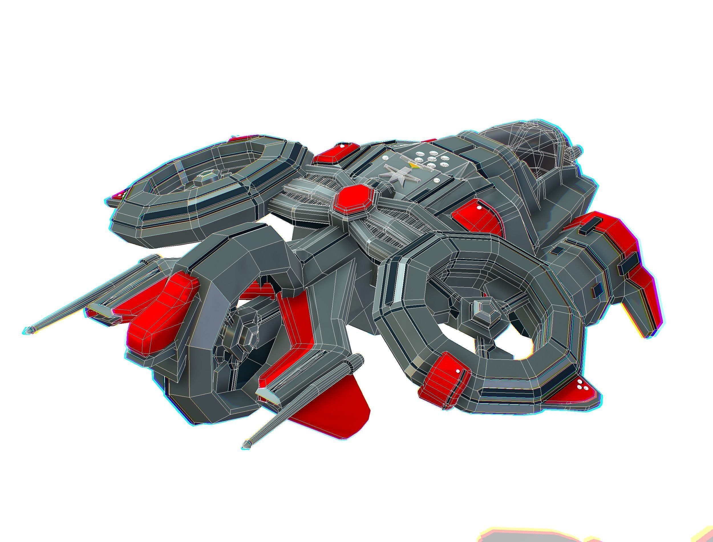 Animated Flying Military Drone 3D model_39