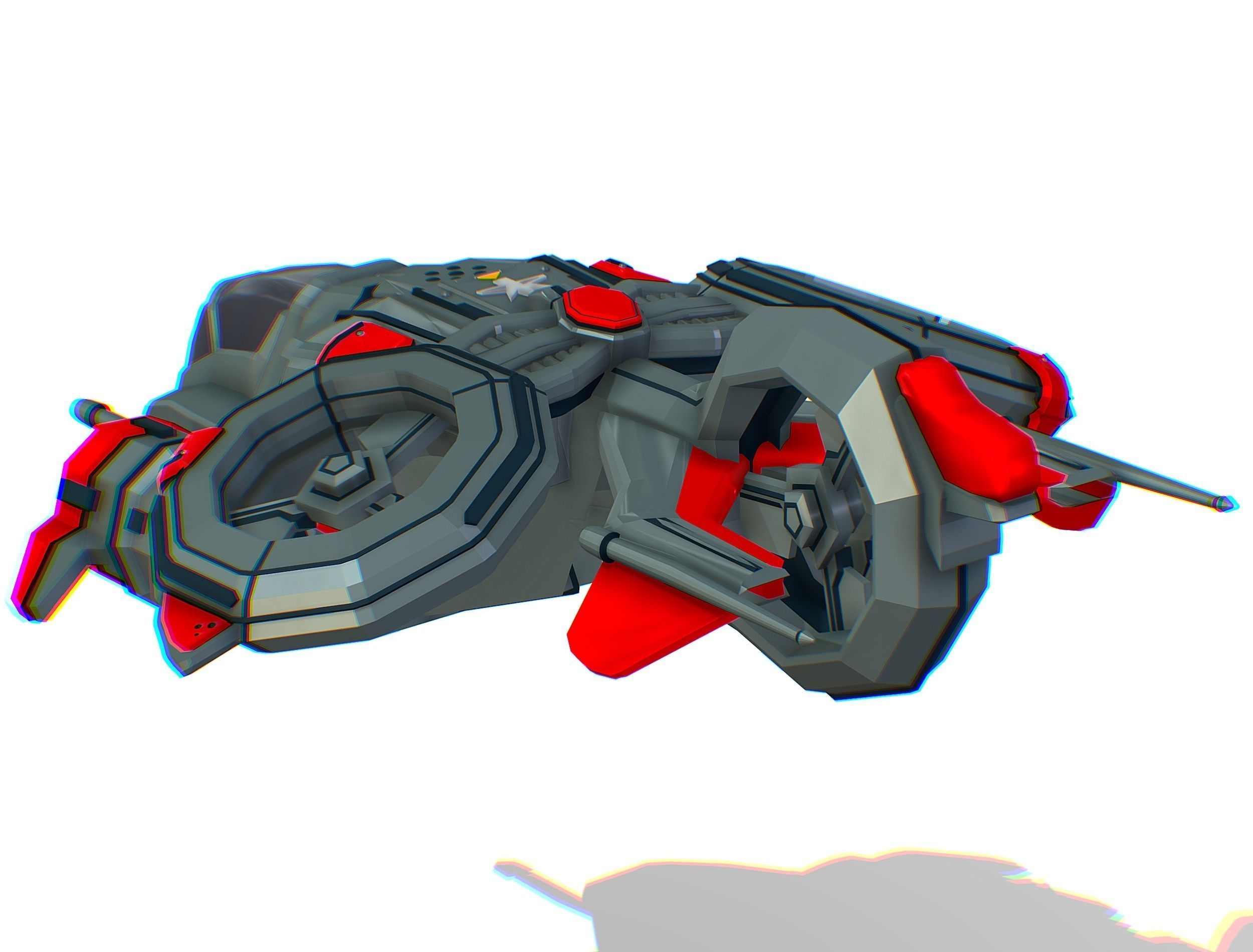 Animated Flying Military Drone 3D model_24