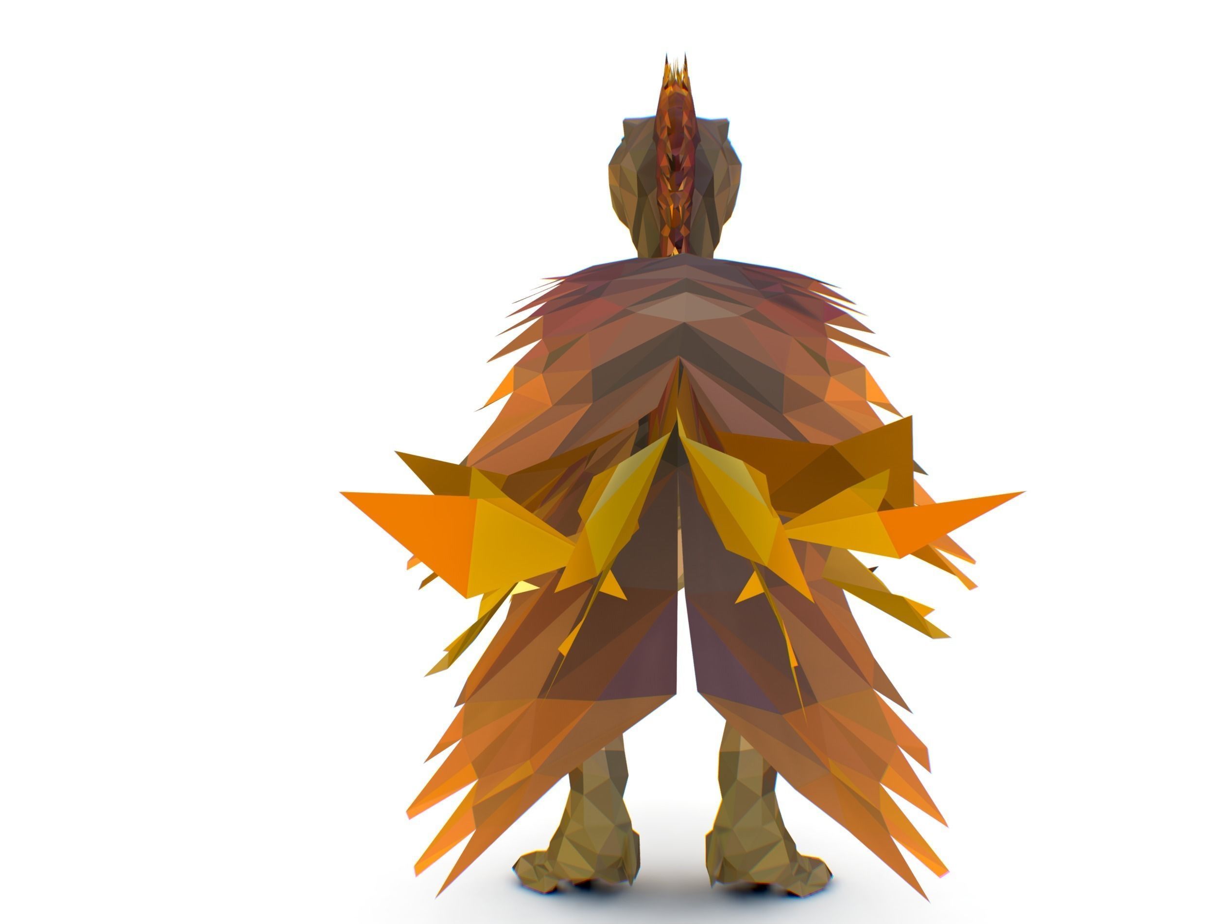 Dinosaur Raptor Feathered Lowpoly Art Animal Low-poly 3D model_28