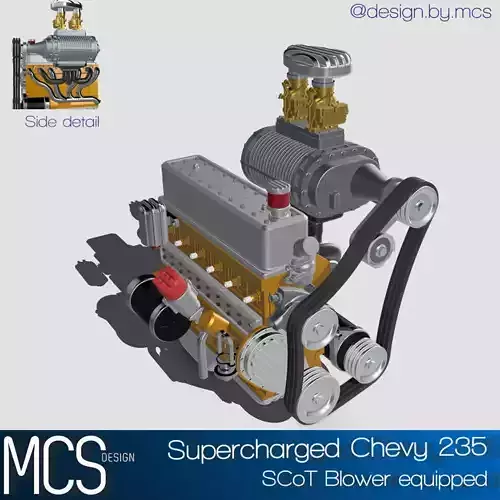 Chev 235 i6 Engine Supercharged Scot