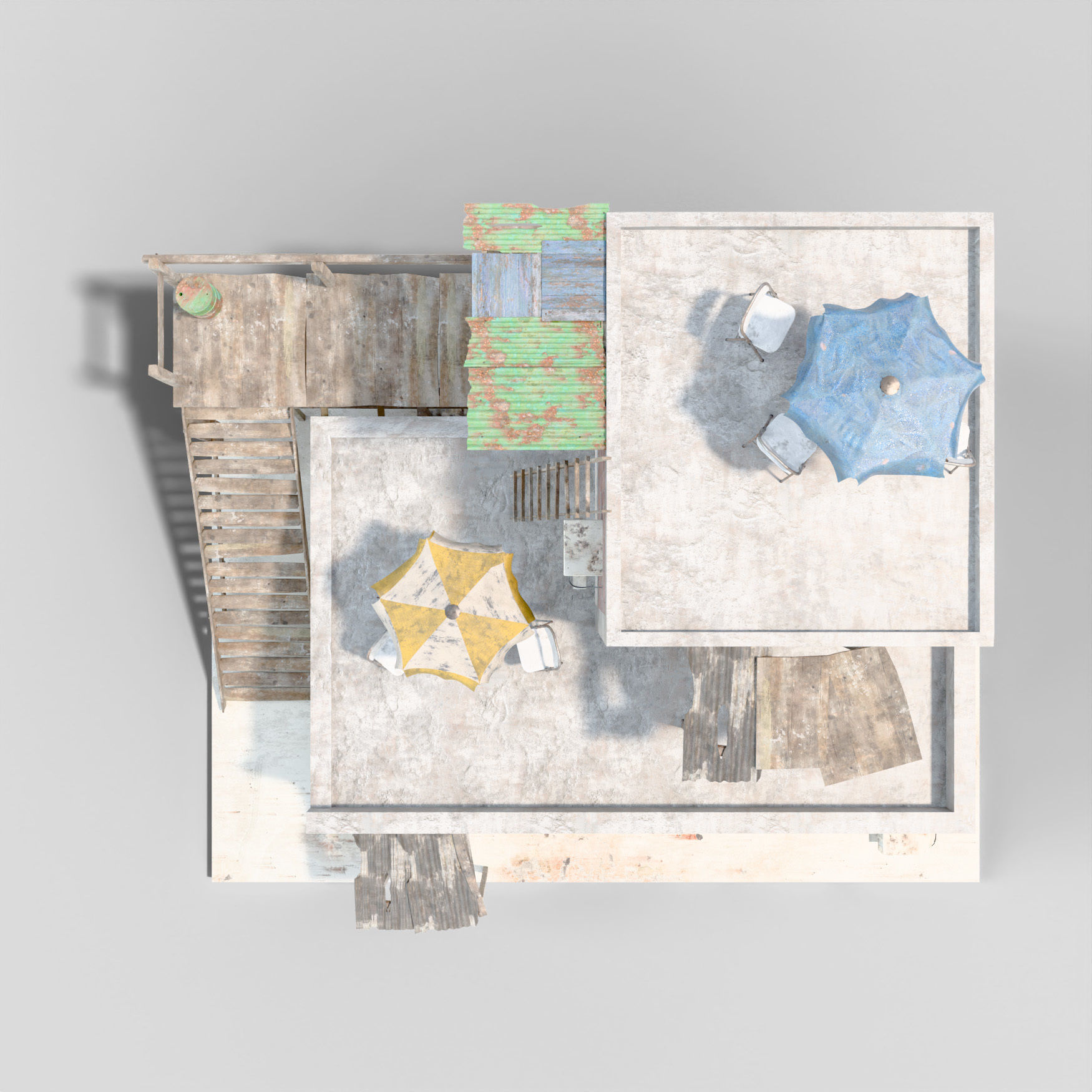 Slum  Favela Low-poly 3D model_4