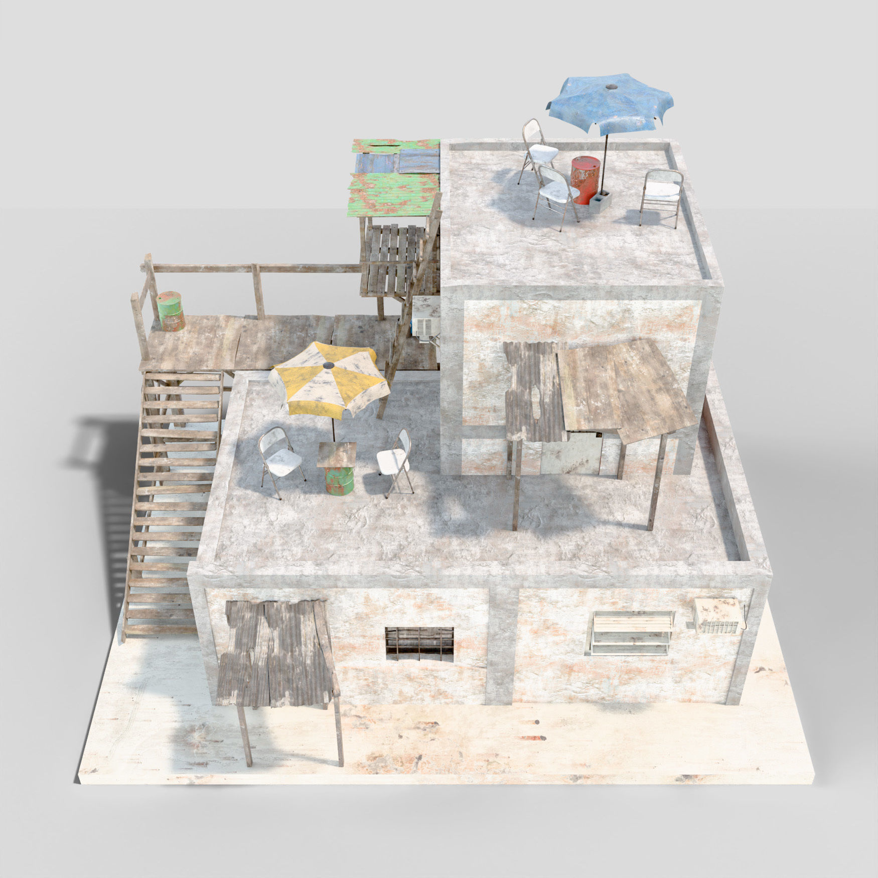 Slum  Favela Low-poly 3D model_5