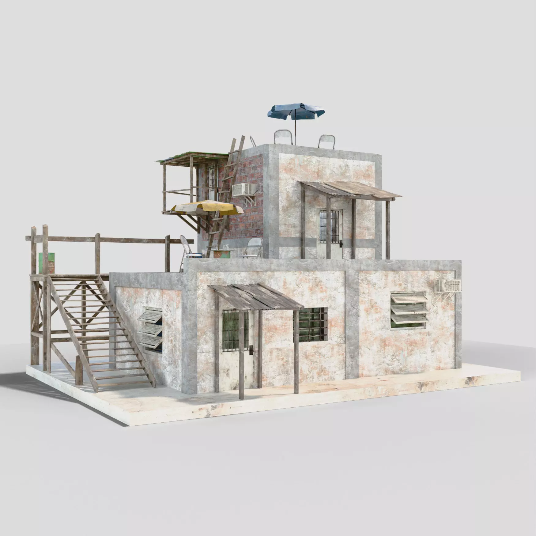 Slum  Favela Low-poly 3D model_0