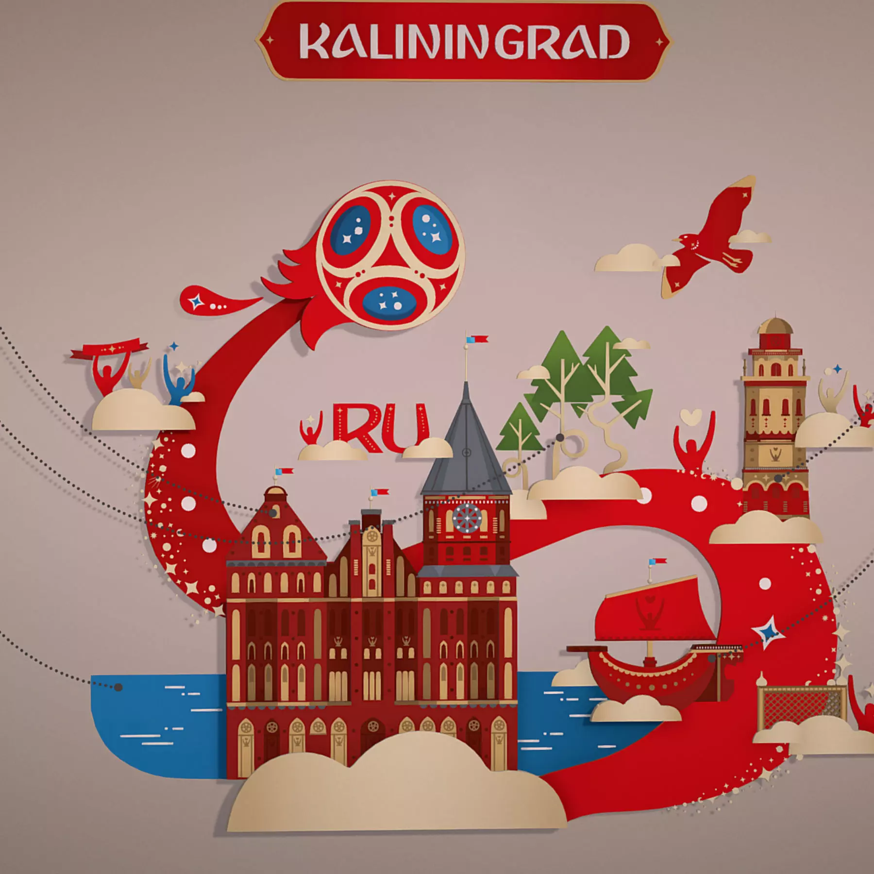 Russian classical ornaments in vector 3d Texture KALININGRAD Texture