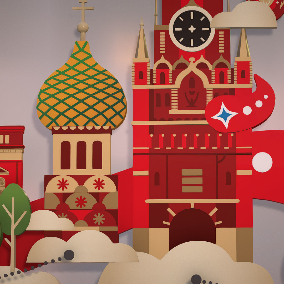 Russian classical ornaments in vector 3d Texture MOSCOW Texture_19