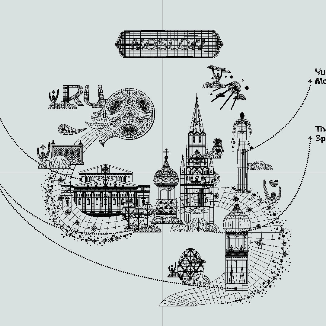 Russian classical ornaments in vector 3d Texture MOSCOW Texture_25