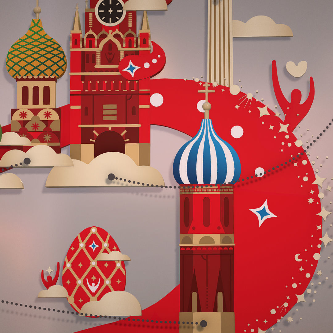 Russian classical ornaments in vector 3d Texture MOSCOW Texture_17