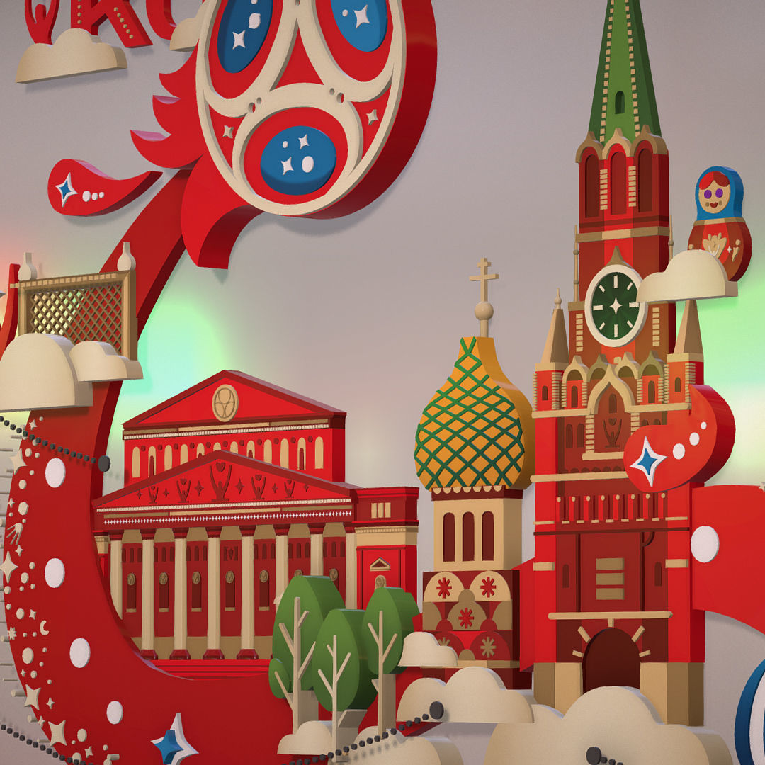 Russian classical ornaments in vector 3d Texture MOSCOW Texture_22
