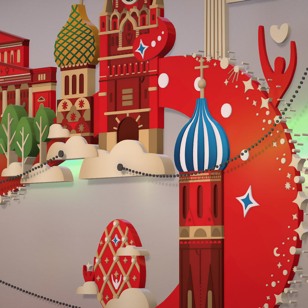 Russian classical ornaments in vector 3d Texture MOSCOW Texture_21