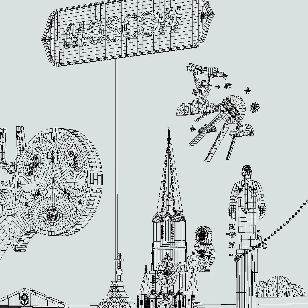 Russian classical ornaments in vector 3d Texture MOSCOW Texture_30