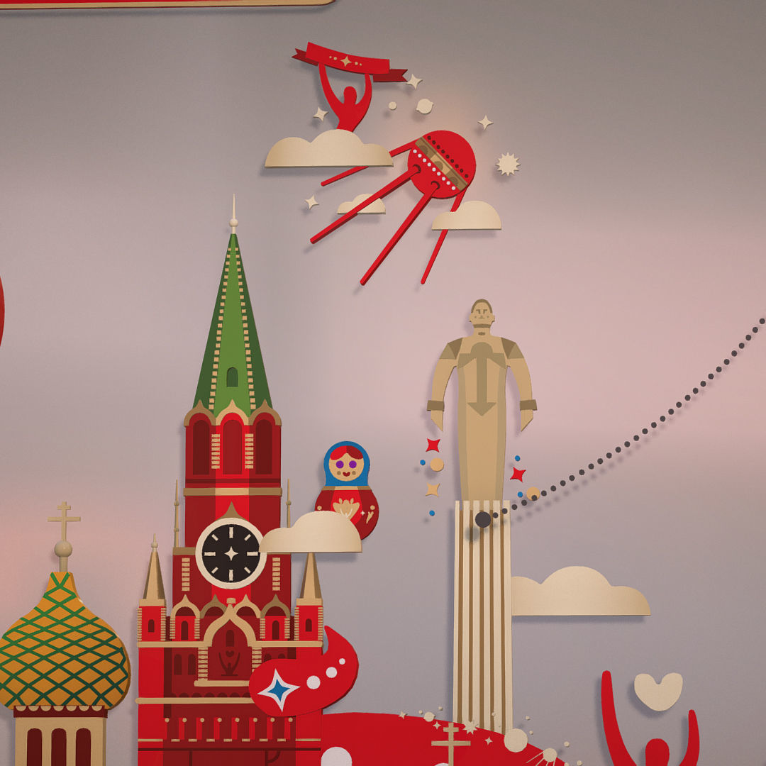 Russian classical ornaments in vector 3d Texture MOSCOW Texture_16