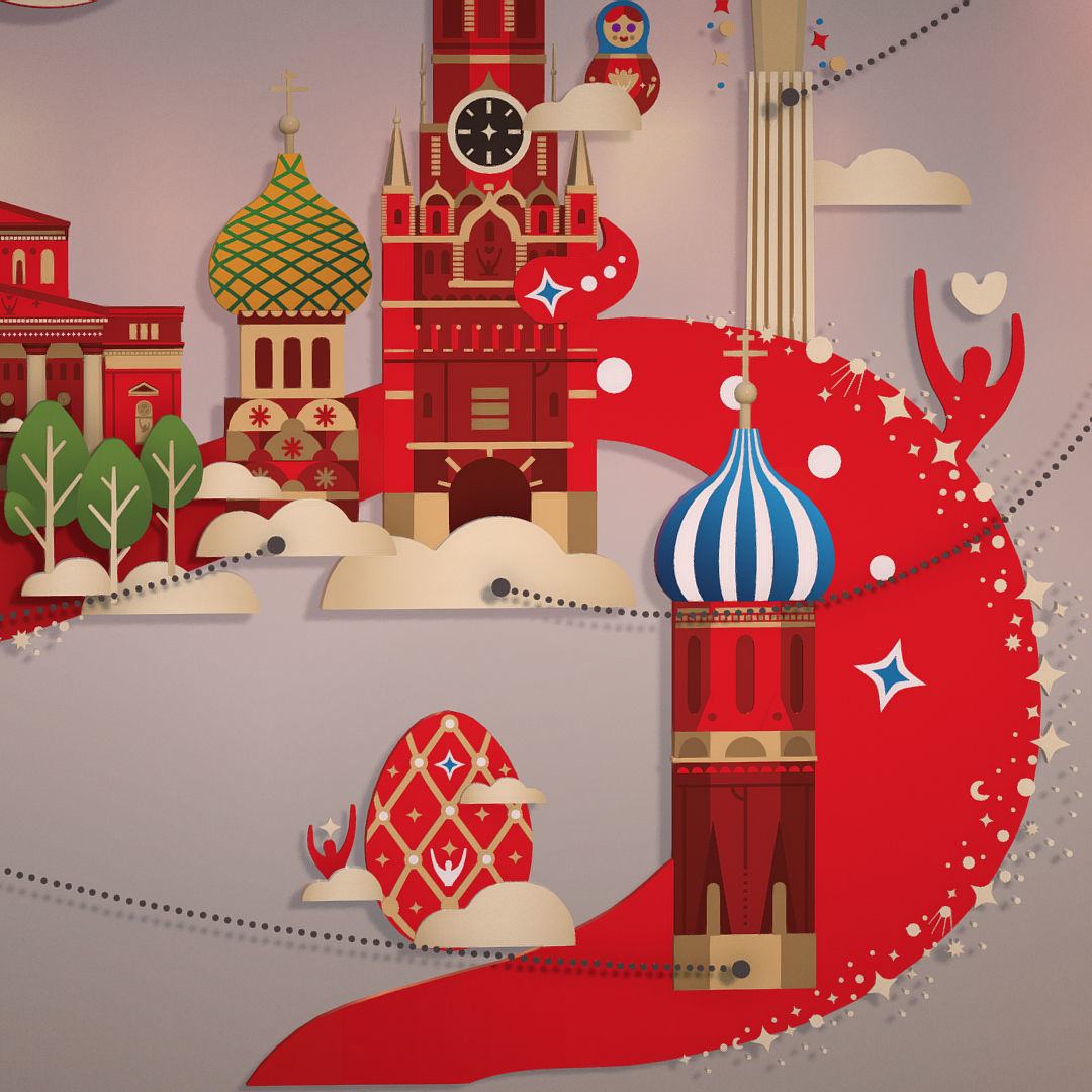 Russian classical ornaments in vector 3d Texture MOSCOW Texture_12