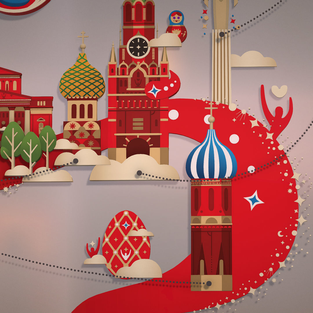 Russian classical ornaments in vector 3d Texture MOSCOW Texture_13