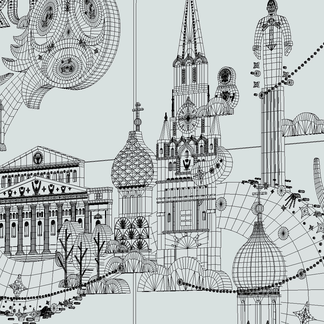 Russian classical ornaments in vector 3d Texture MOSCOW Texture_29