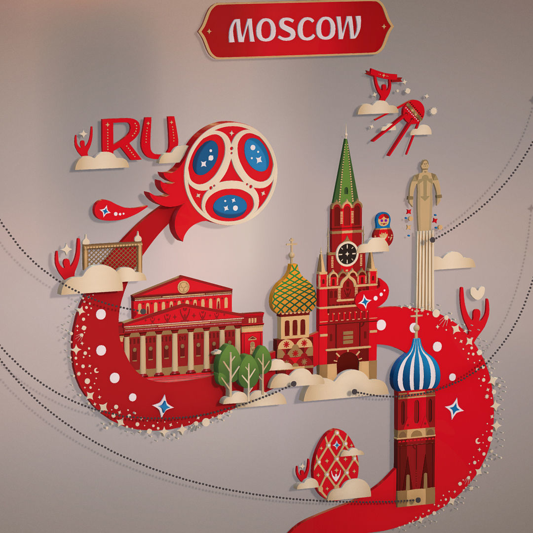 Russian classical ornaments in vector 3d Texture MOSCOW Texture_7