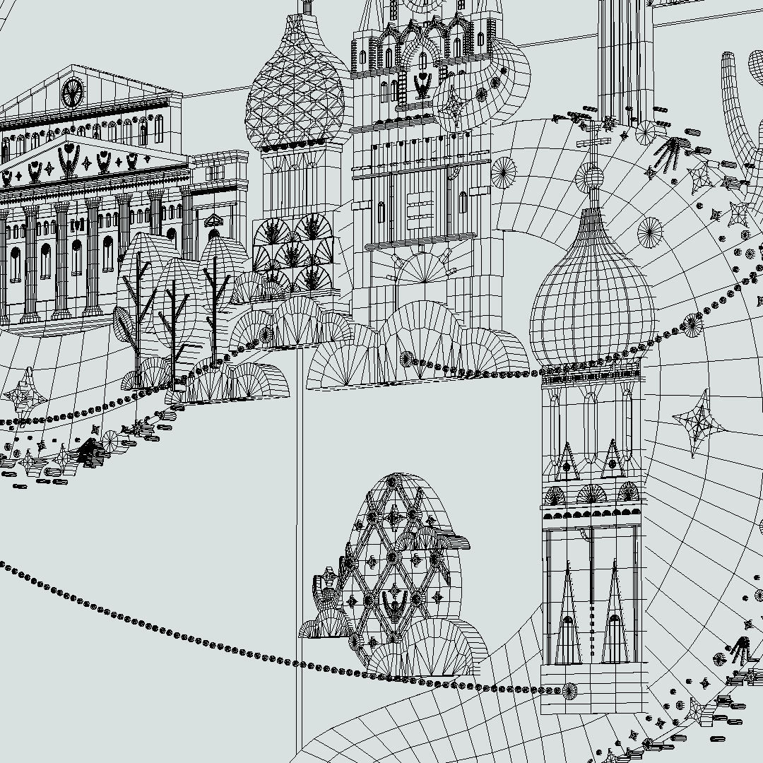 Russian classical ornaments in vector 3d Texture MOSCOW Texture_31