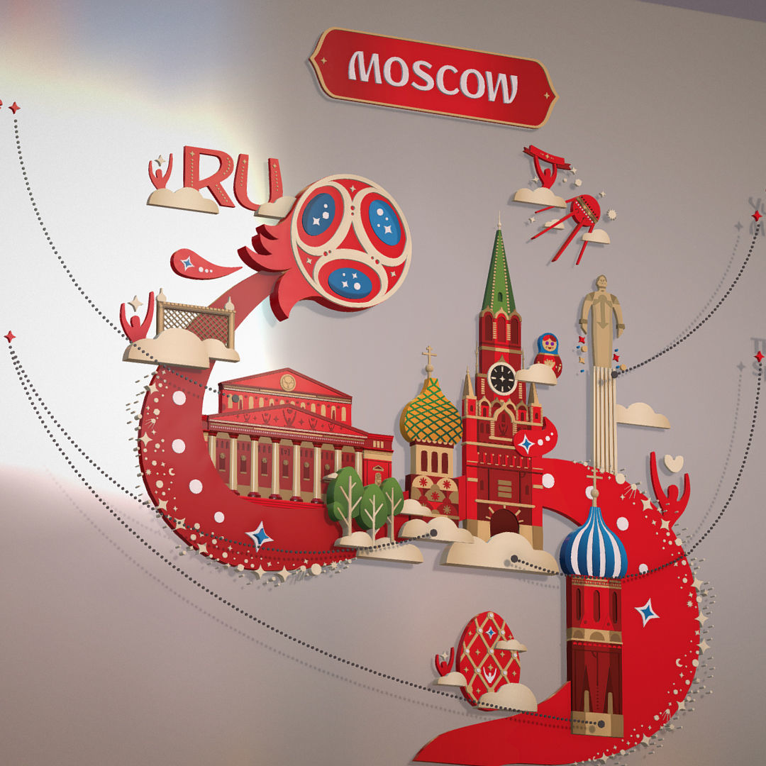 Russian classical ornaments in vector 3d Texture MOSCOW Texture_2