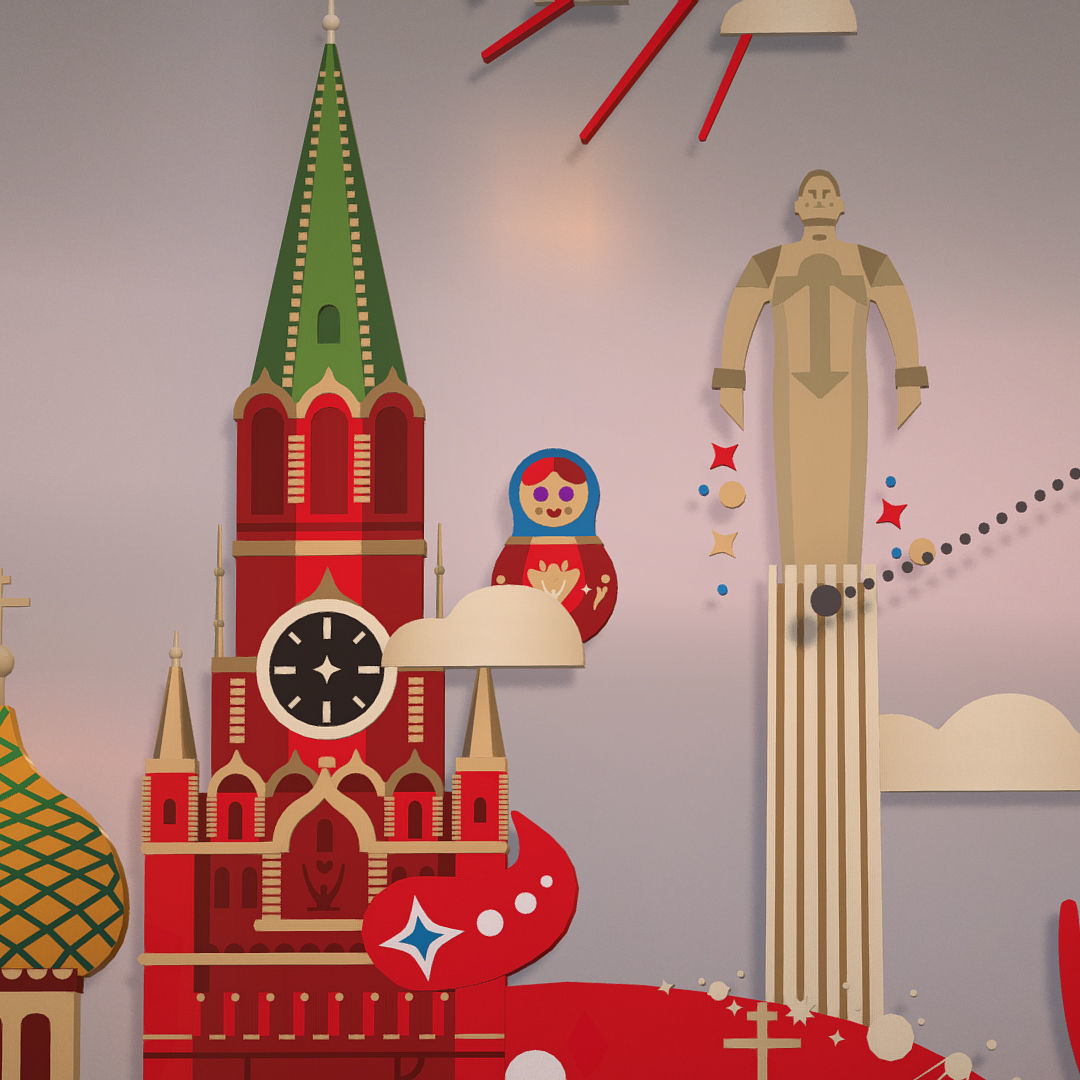 Russian classical ornaments in vector 3d Texture MOSCOW Texture_20