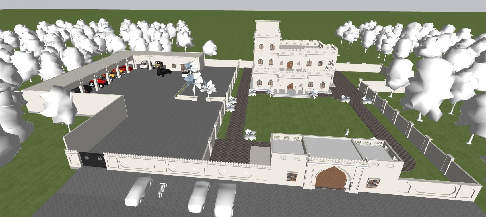 Sidhu Moose Wala Haveli with vehicles collection 3D model_11