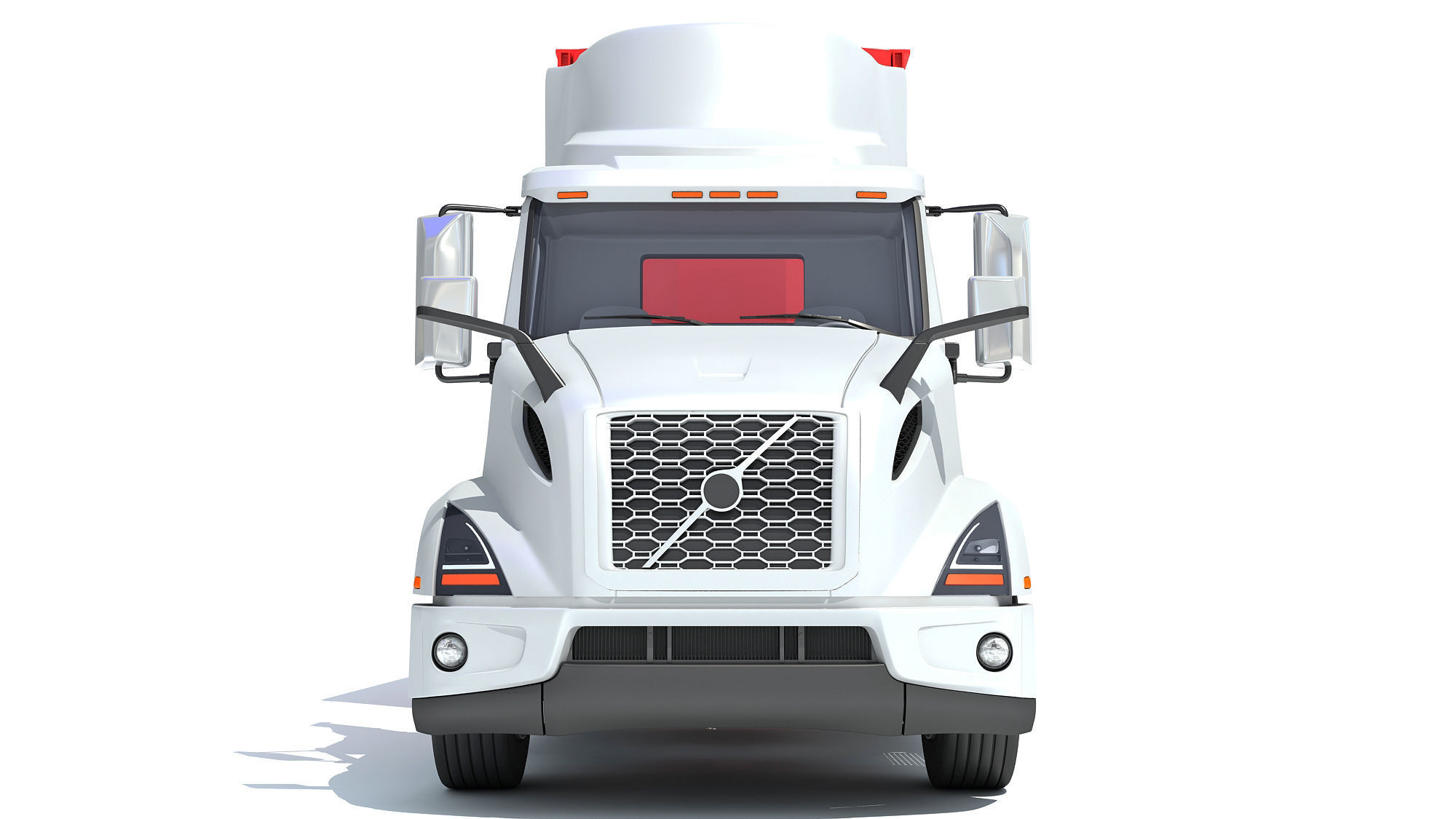 Animal Transporter Semi Truck and Trailer 3D model_11