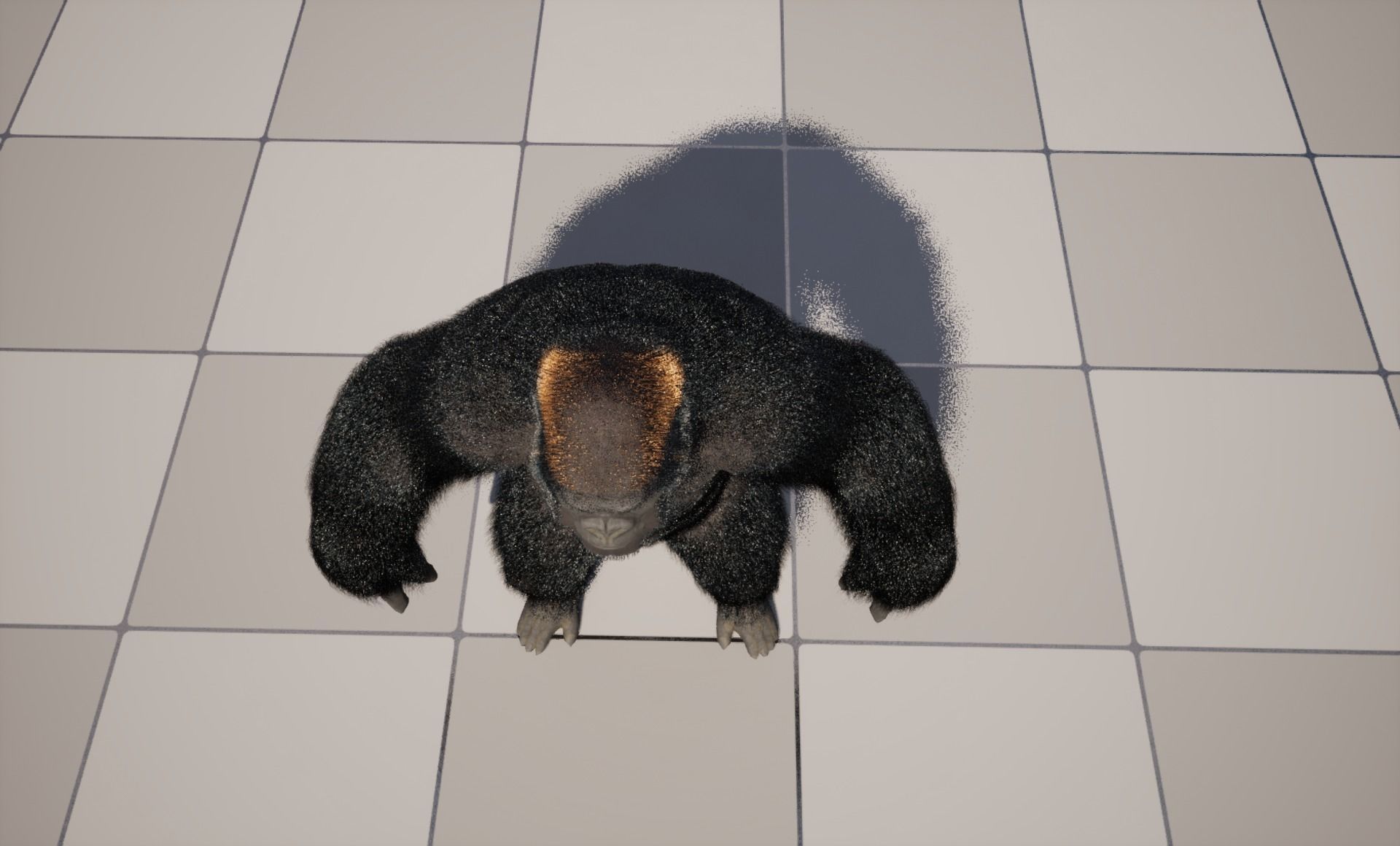 UE5 Gorilla Rigged Fur Low-poly 3D model_6