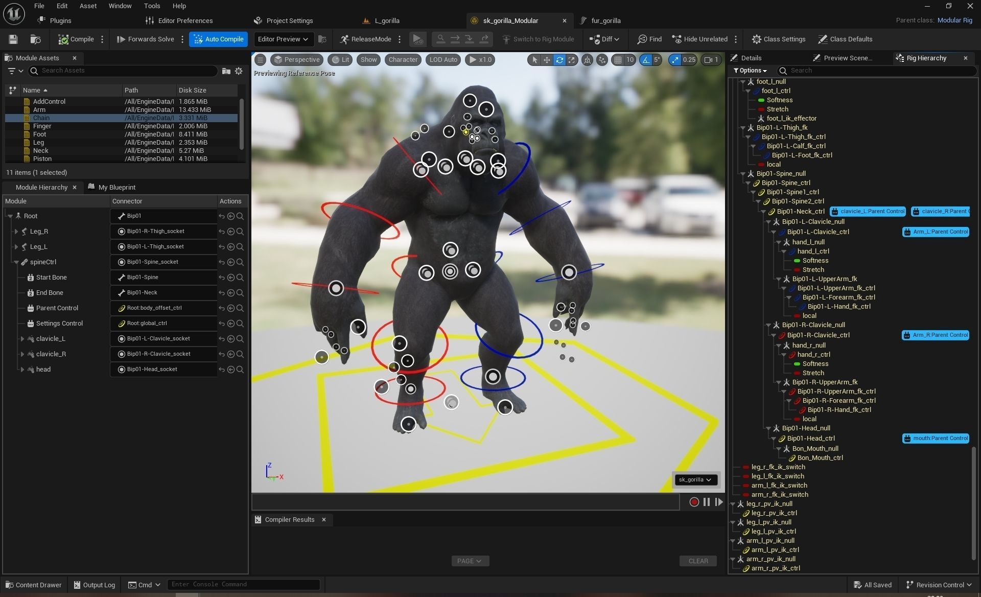 UE5 Gorilla Rigged Fur Low-poly 3D model_20