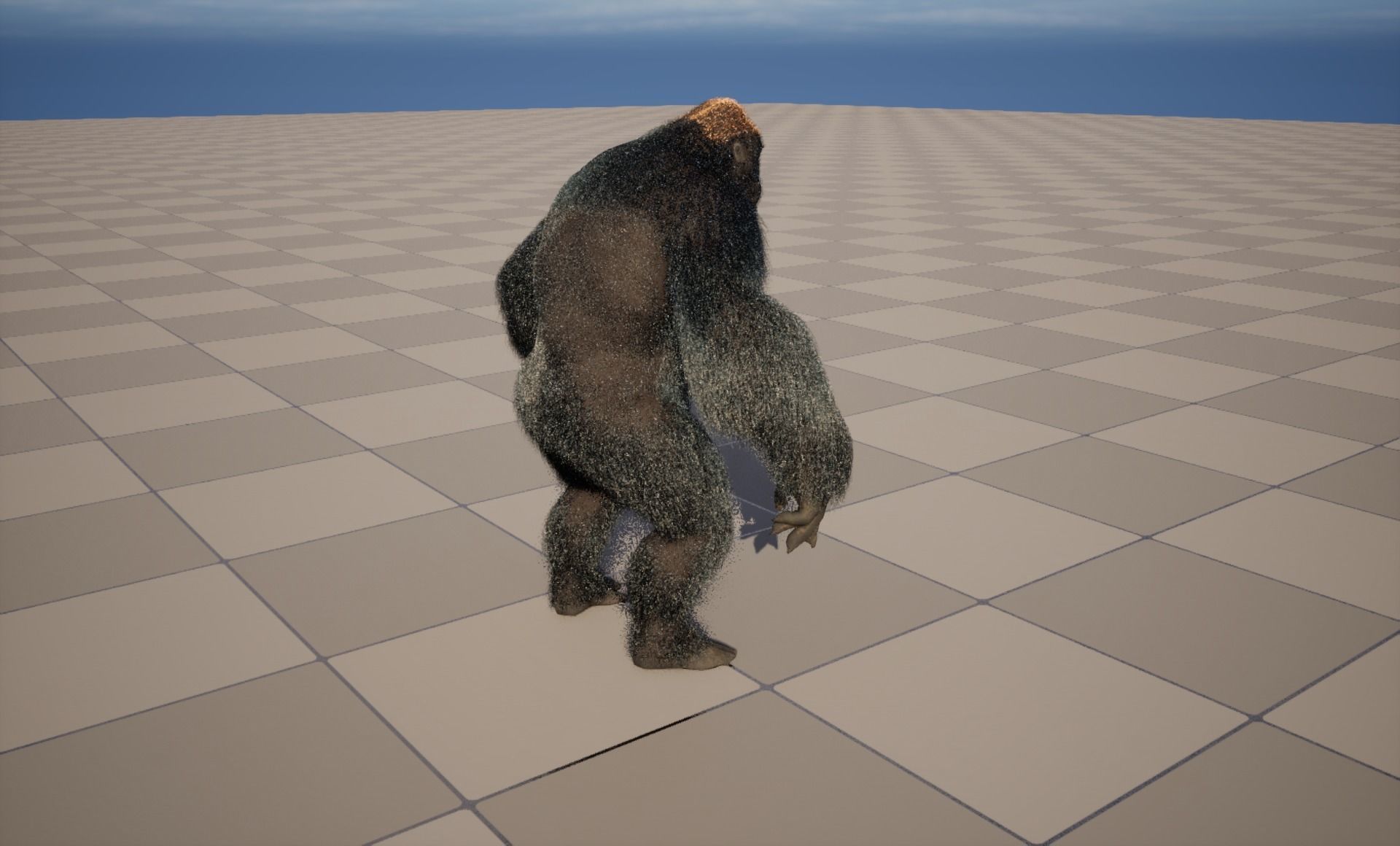 UE5 Gorilla Rigged Fur Low-poly 3D model_5