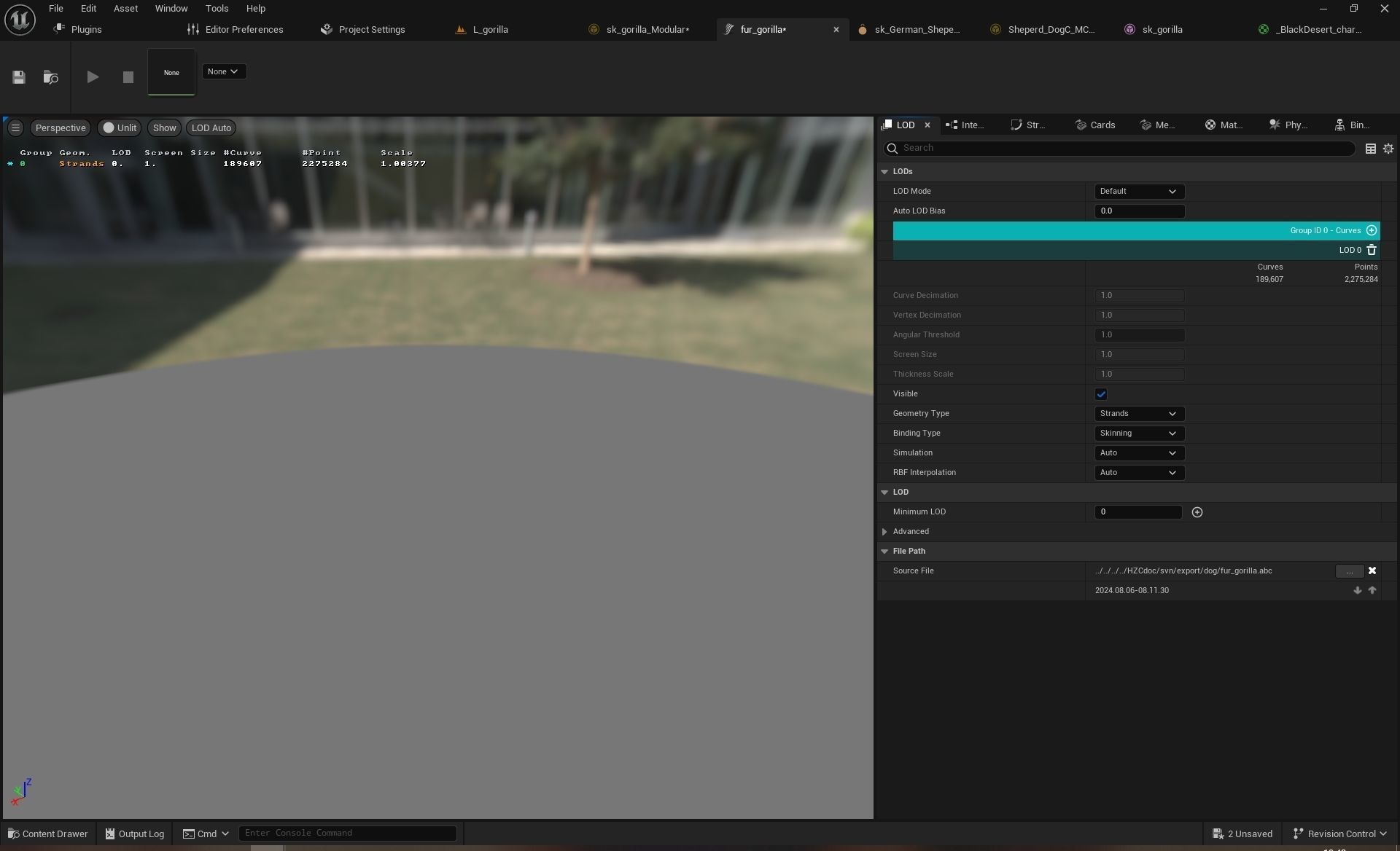 UE5 Gorilla Rigged Fur Low-poly 3D model_11