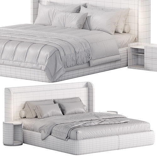 Porto bed 3D model 7