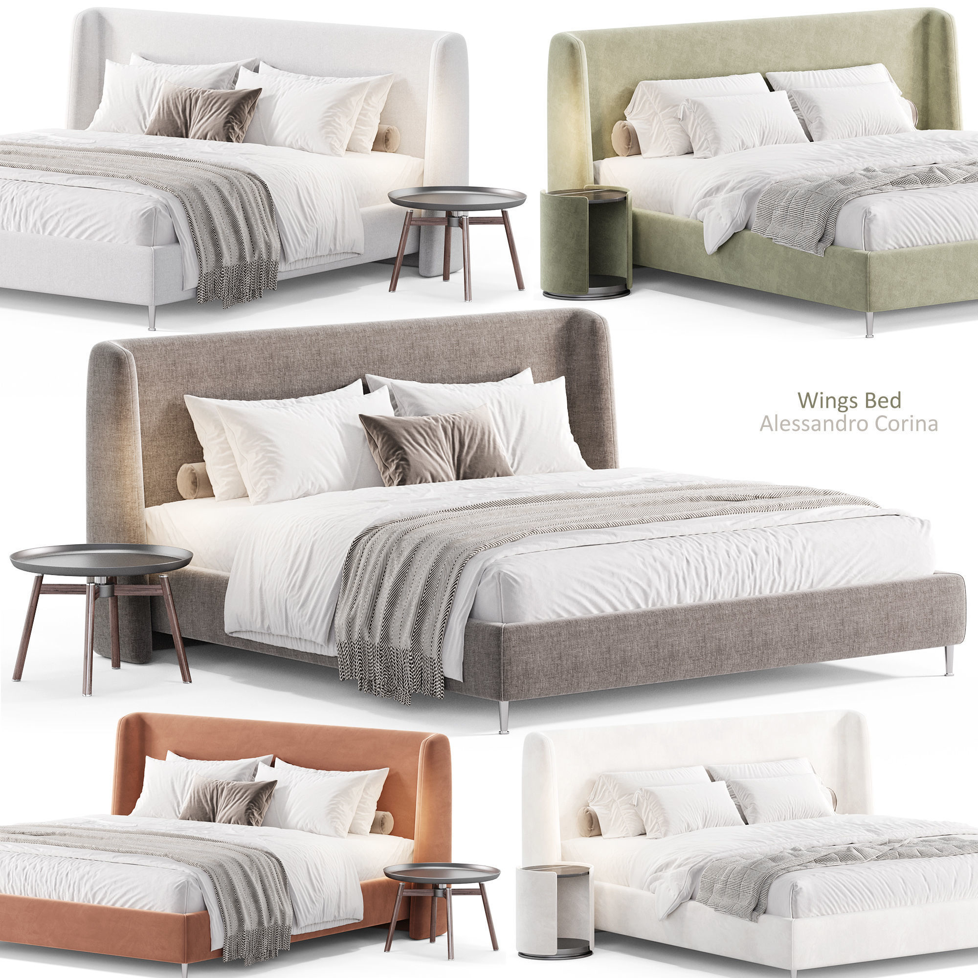 Wings Alessandro Corina Bed 3D model_4