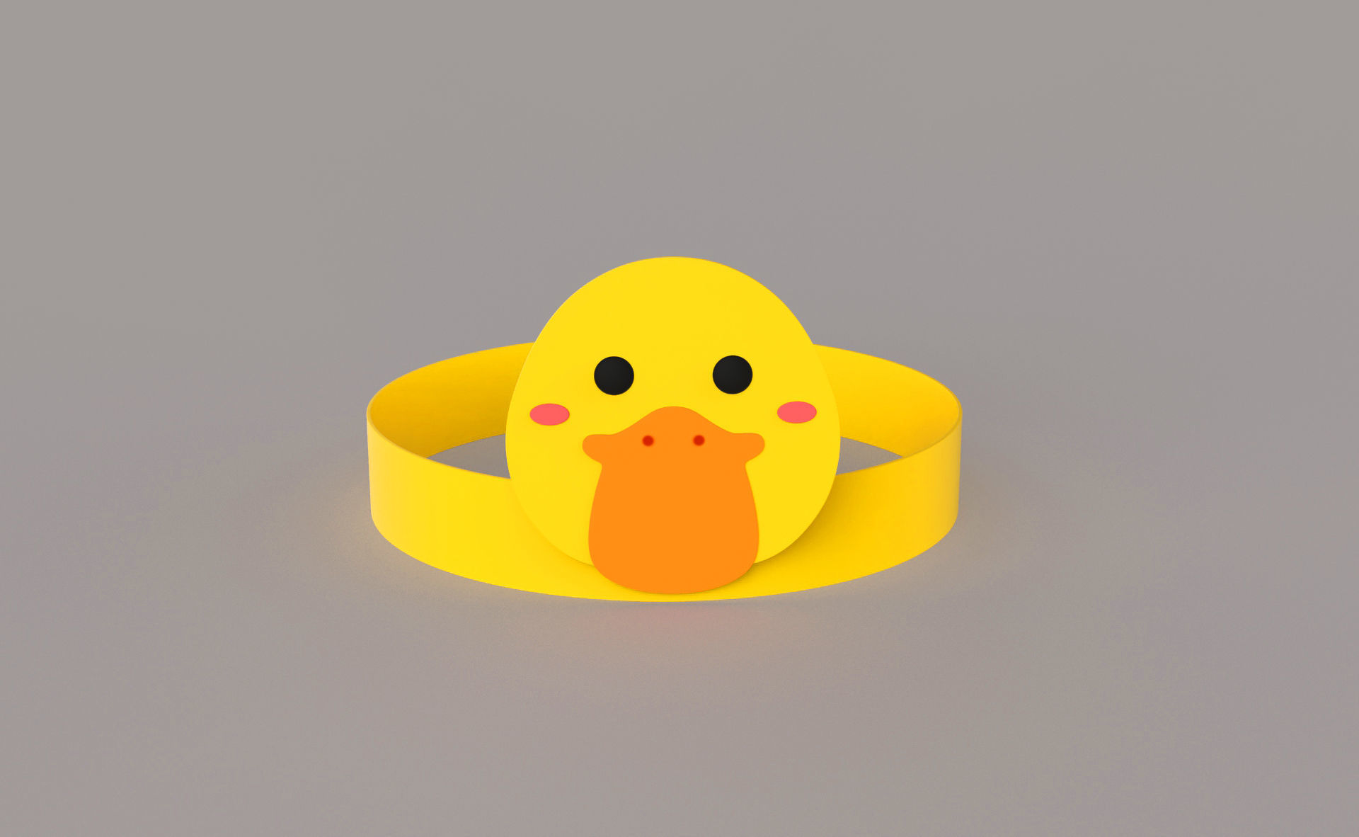 Paper Duck Headband  Low-poly 3D model_6
