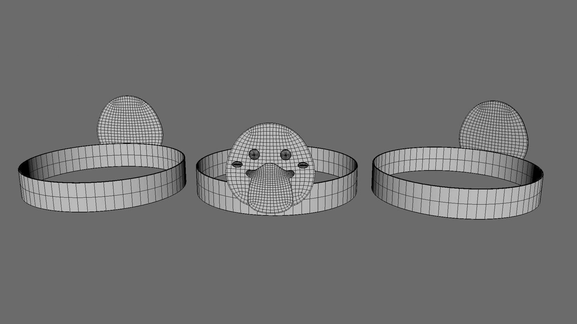 Paper Duck Headband  Low-poly 3D model_10