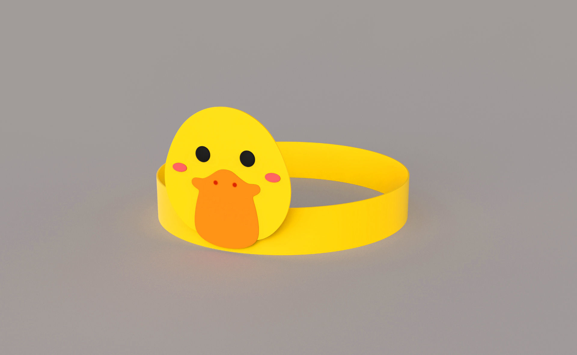 Paper Duck Headband  Low-poly 3D model_1